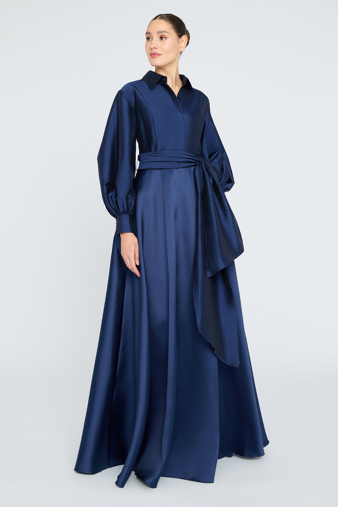 Frieda Shirtdress Gown THEIA Frieda Shirtdress Gown THEIA