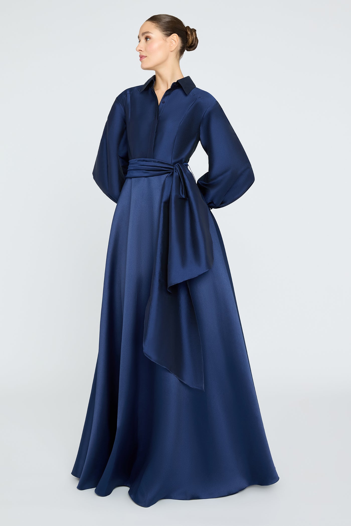 Frieda Shirtdress Gown 2 / Navy Frieda Shirtdress Gown 2 / Navy
