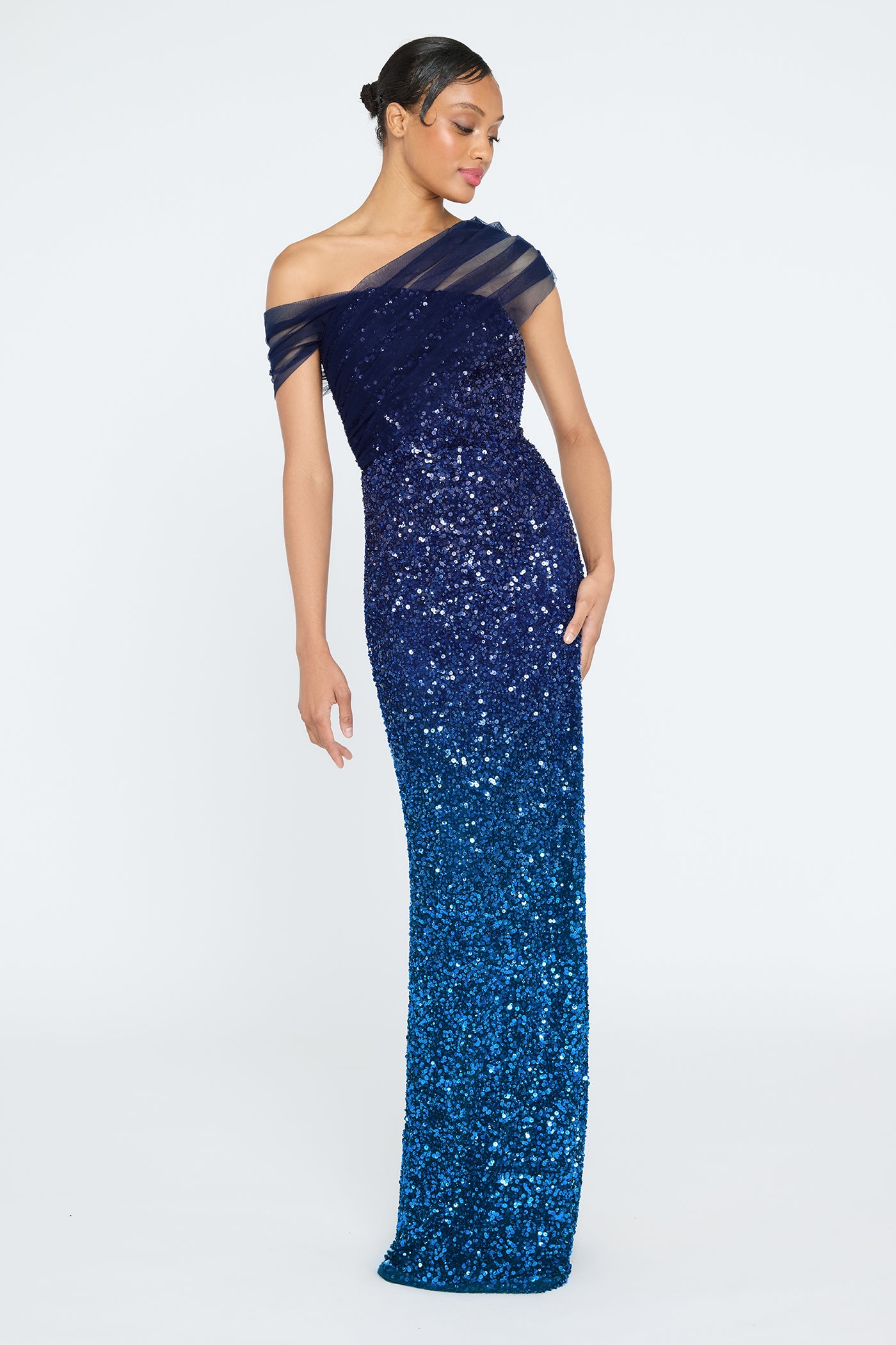 Dina Beaded Column Gown THEIA Dina Beaded Column Gown THEIA