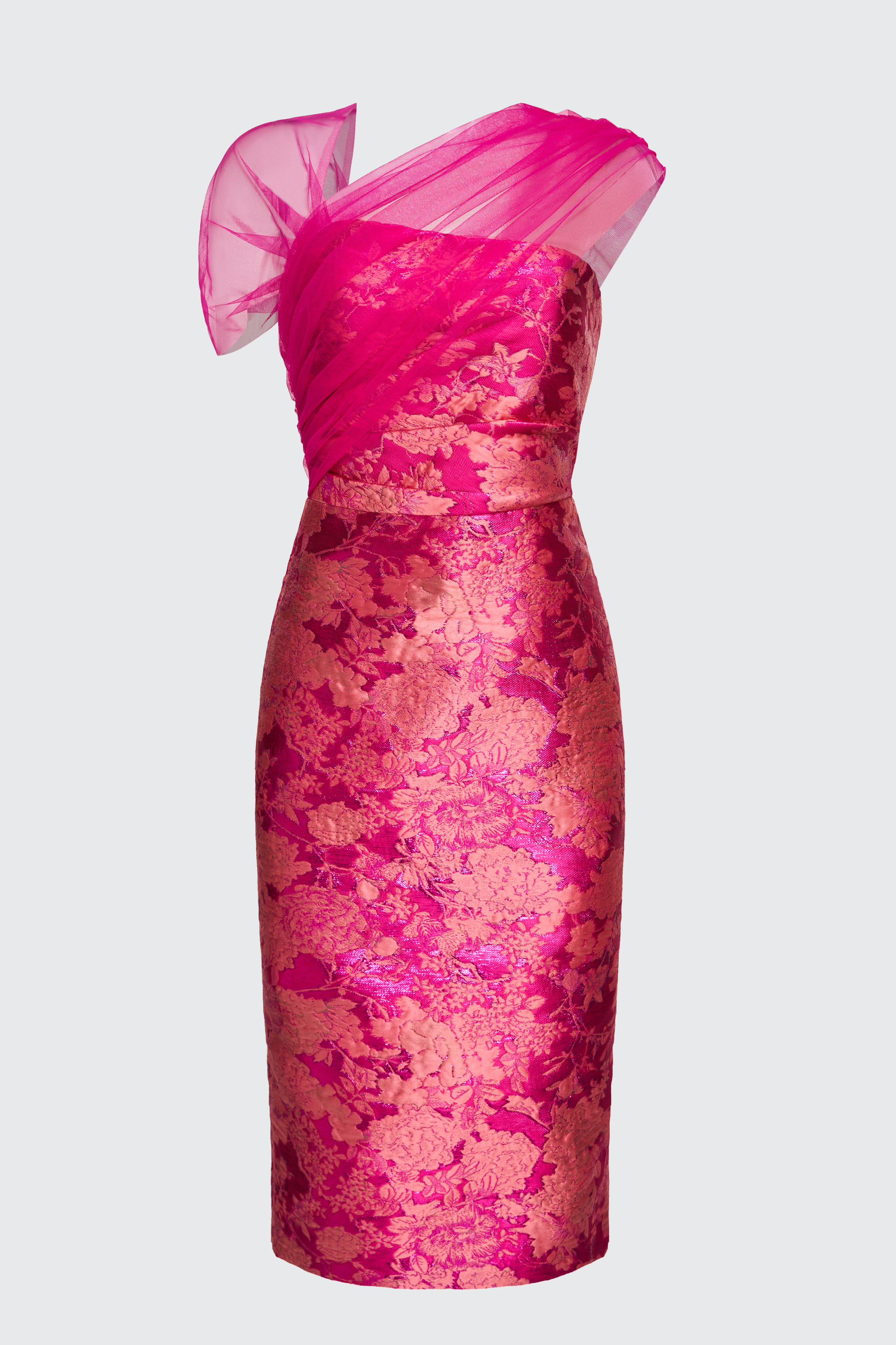 Theia Judy Shawl Midi Dress Theia Judy Shawl Midi Dress