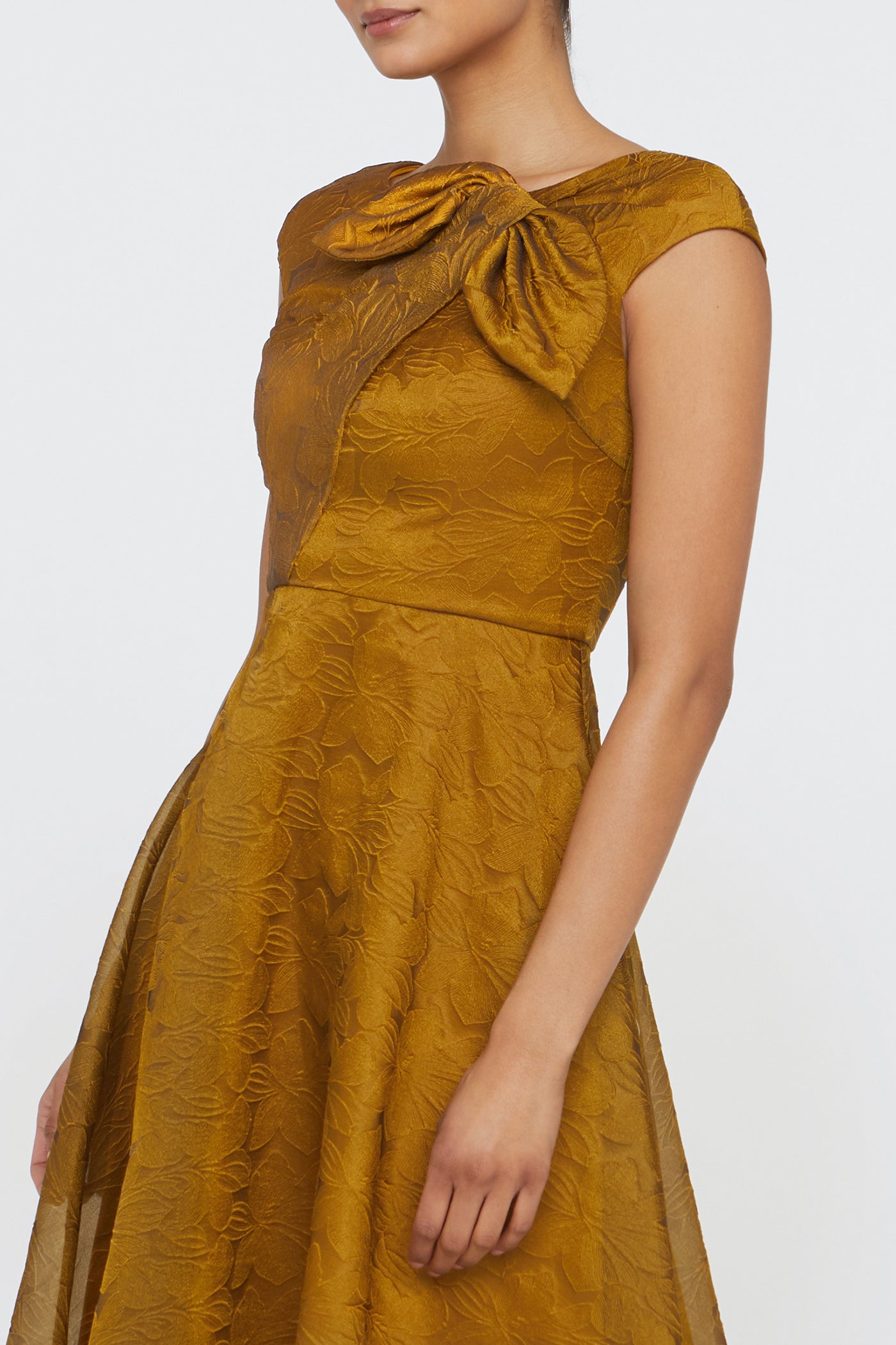 Helen Tie Neck Cocktail Dress 12 / Gold Nectar Helen Tie Neck Cocktail Dress 12 / Gold Nectar