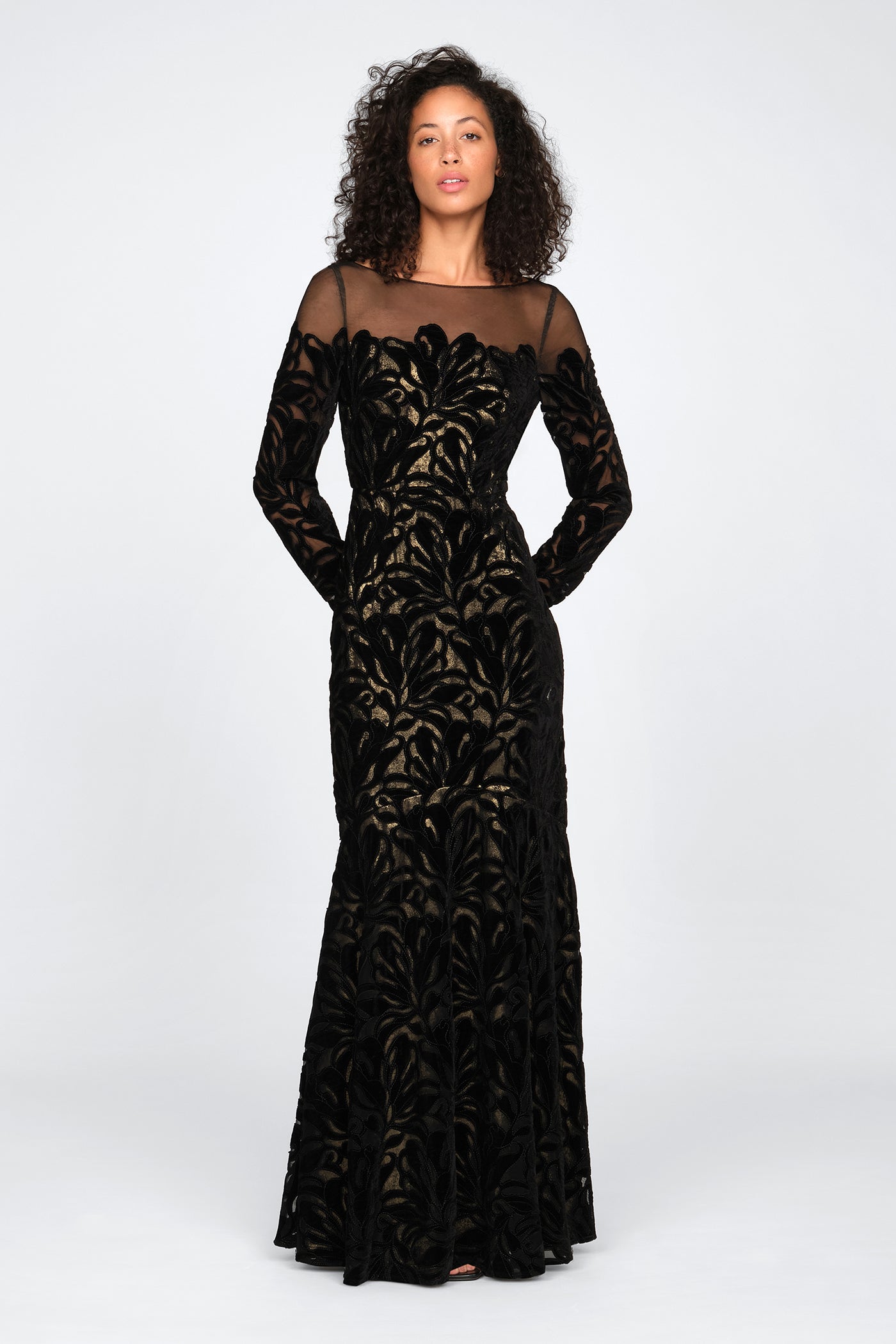 Gigi Velvet Lace Gown THEIA Gigi Velvet Lace Gown THEIA