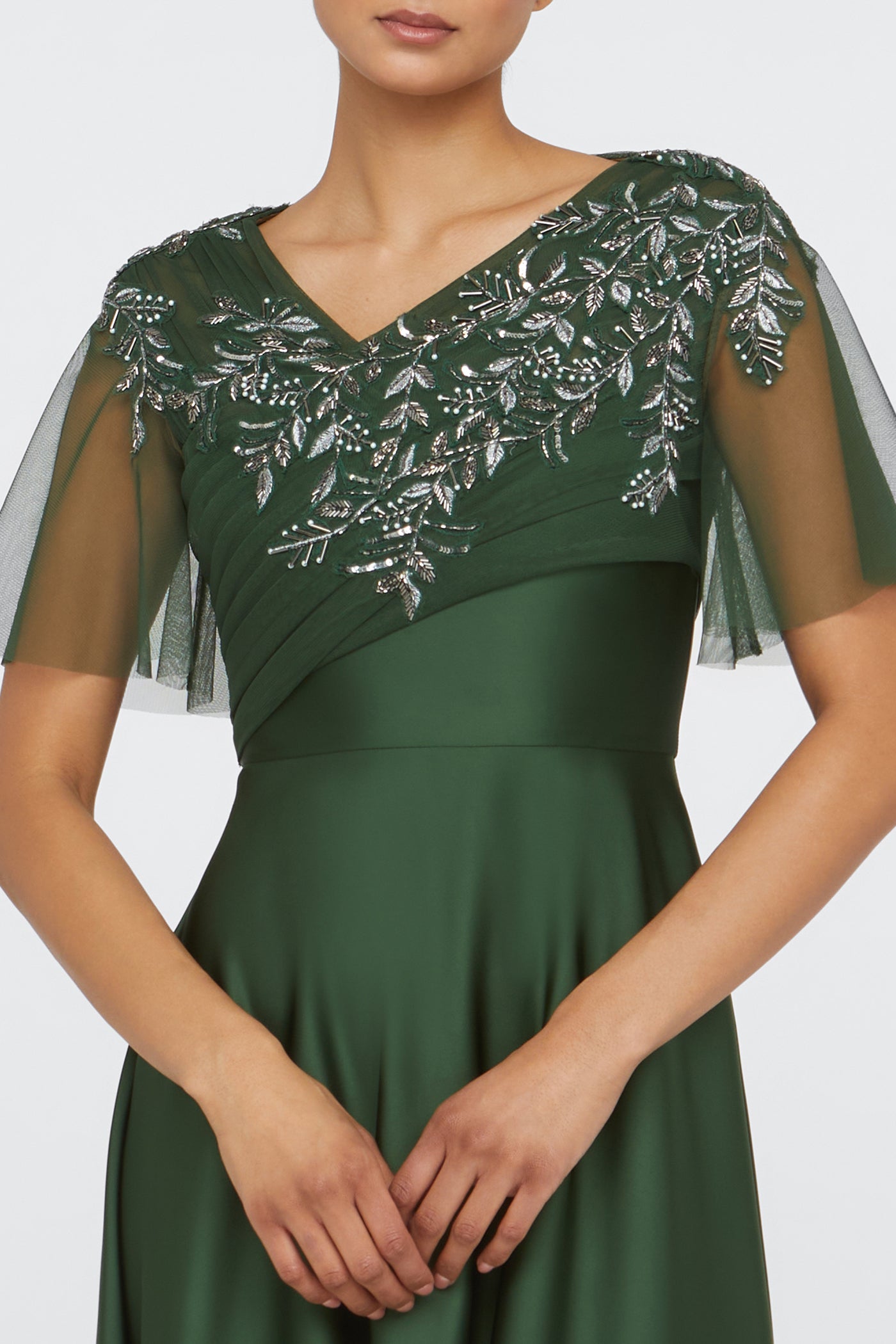 Nerissa Beaded Gown 16 / Moss Green Nerissa Beaded Gown 16 / Moss Green