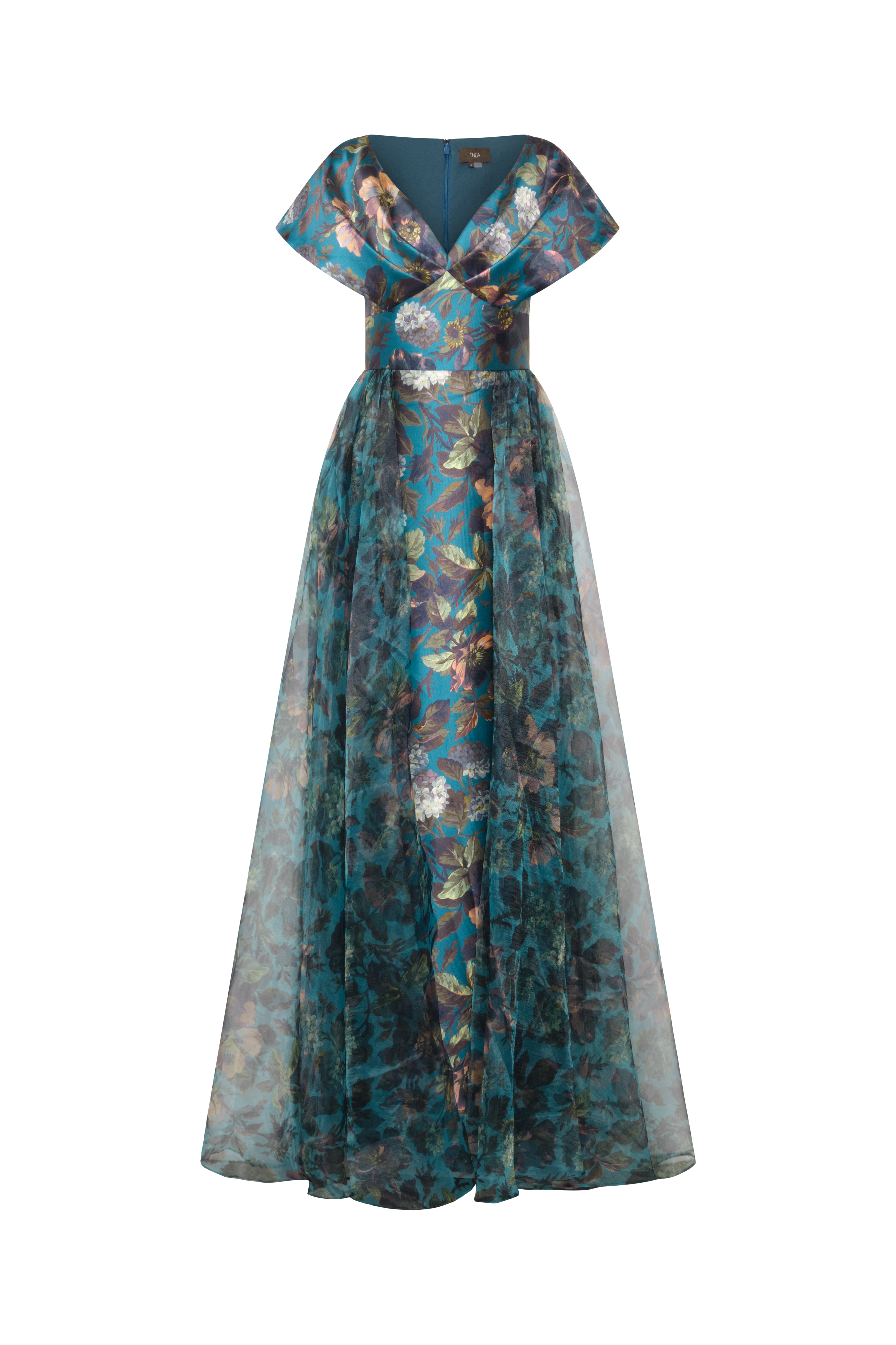 Azaria Draped V Neck Gown