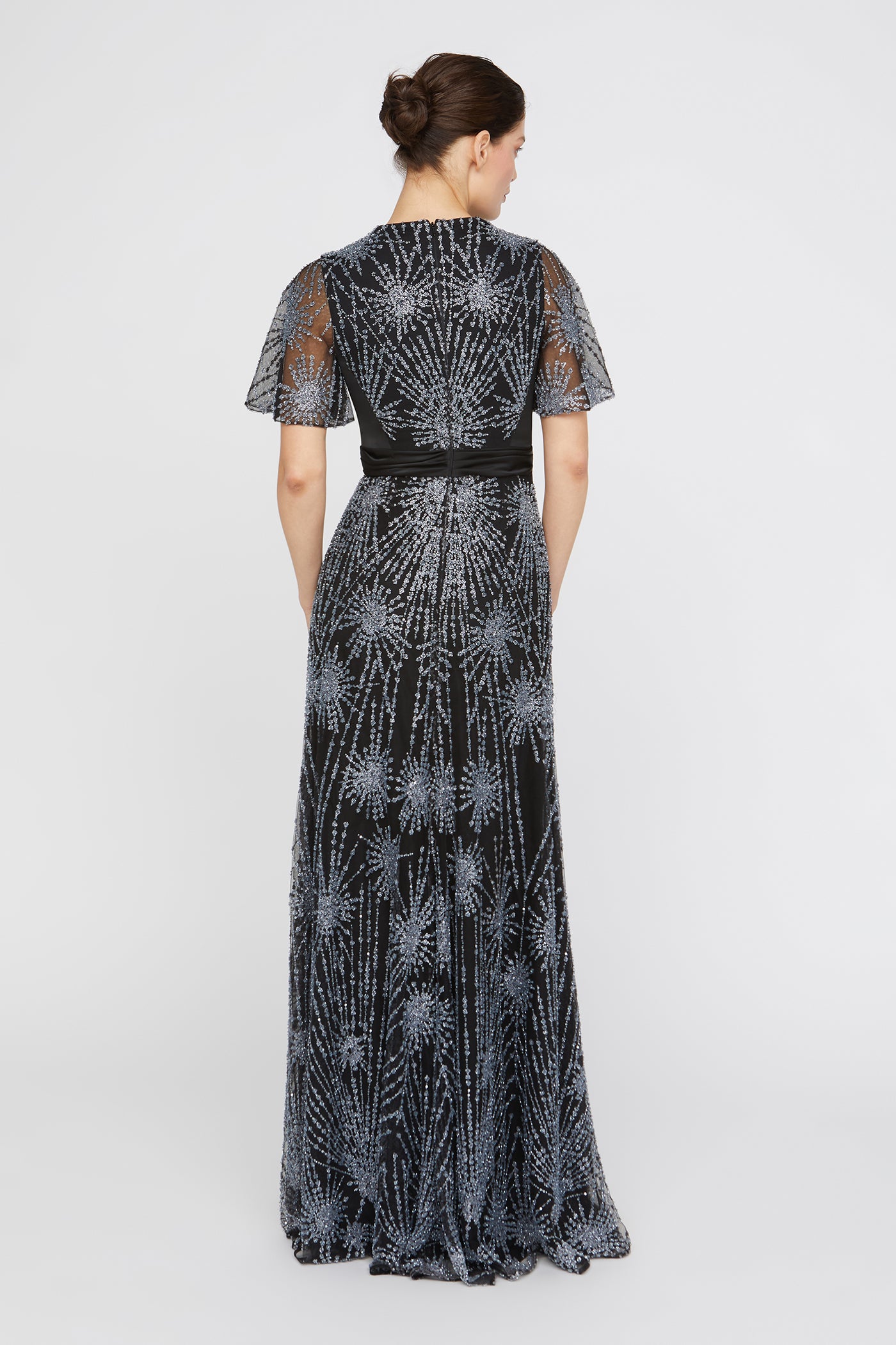 Lavina Beaded Gown 10 / Black / Silver