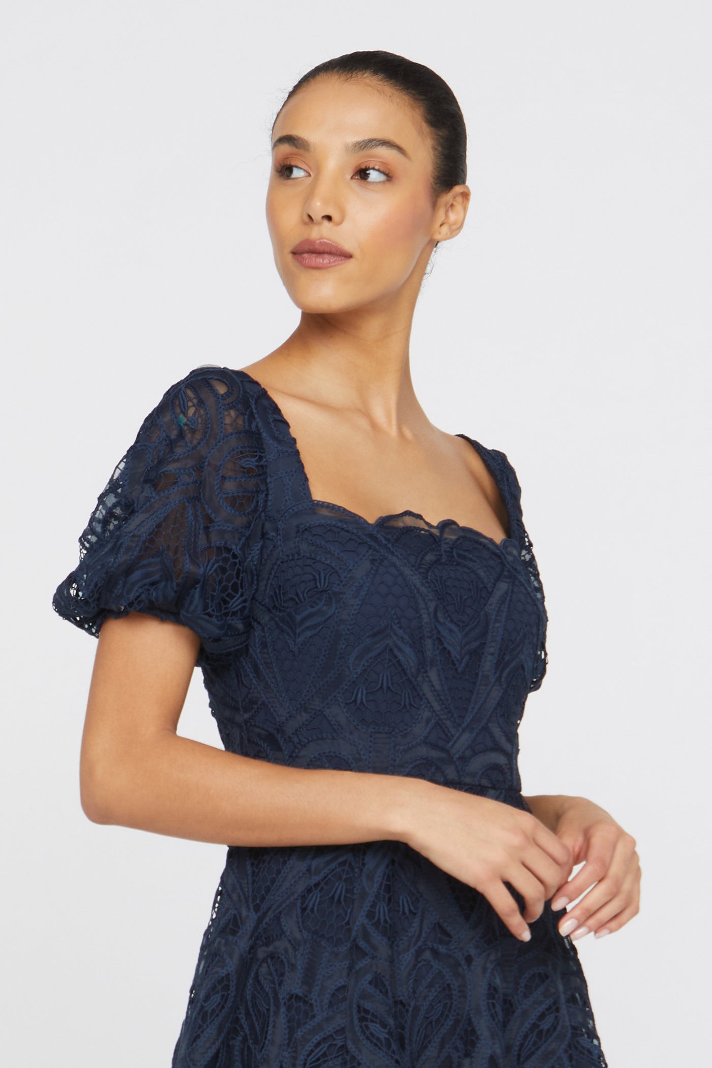 Theia Dominique Puff Sleeve Gown - Odyssey Greu