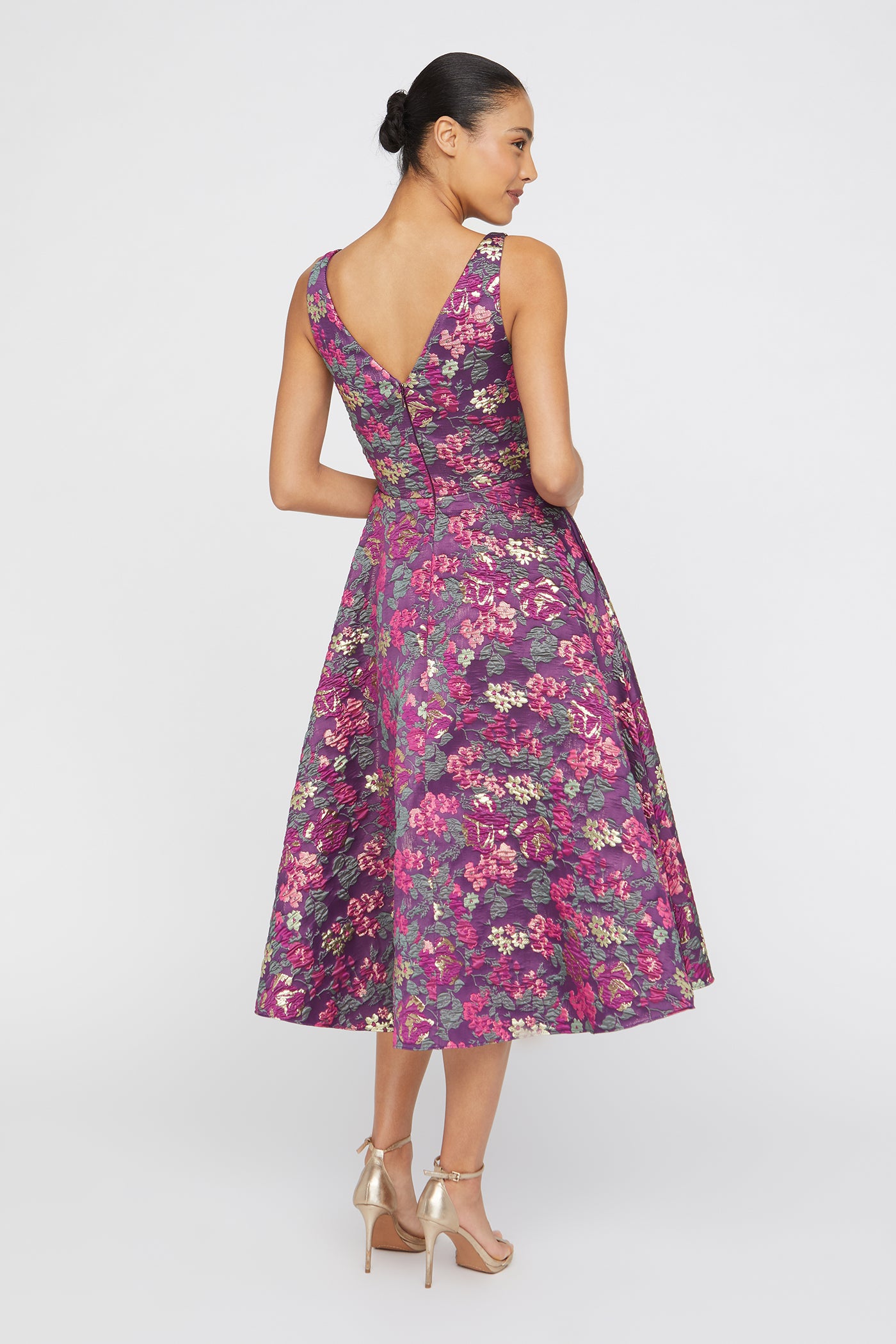 Pia Jacquard Tea Length Dress