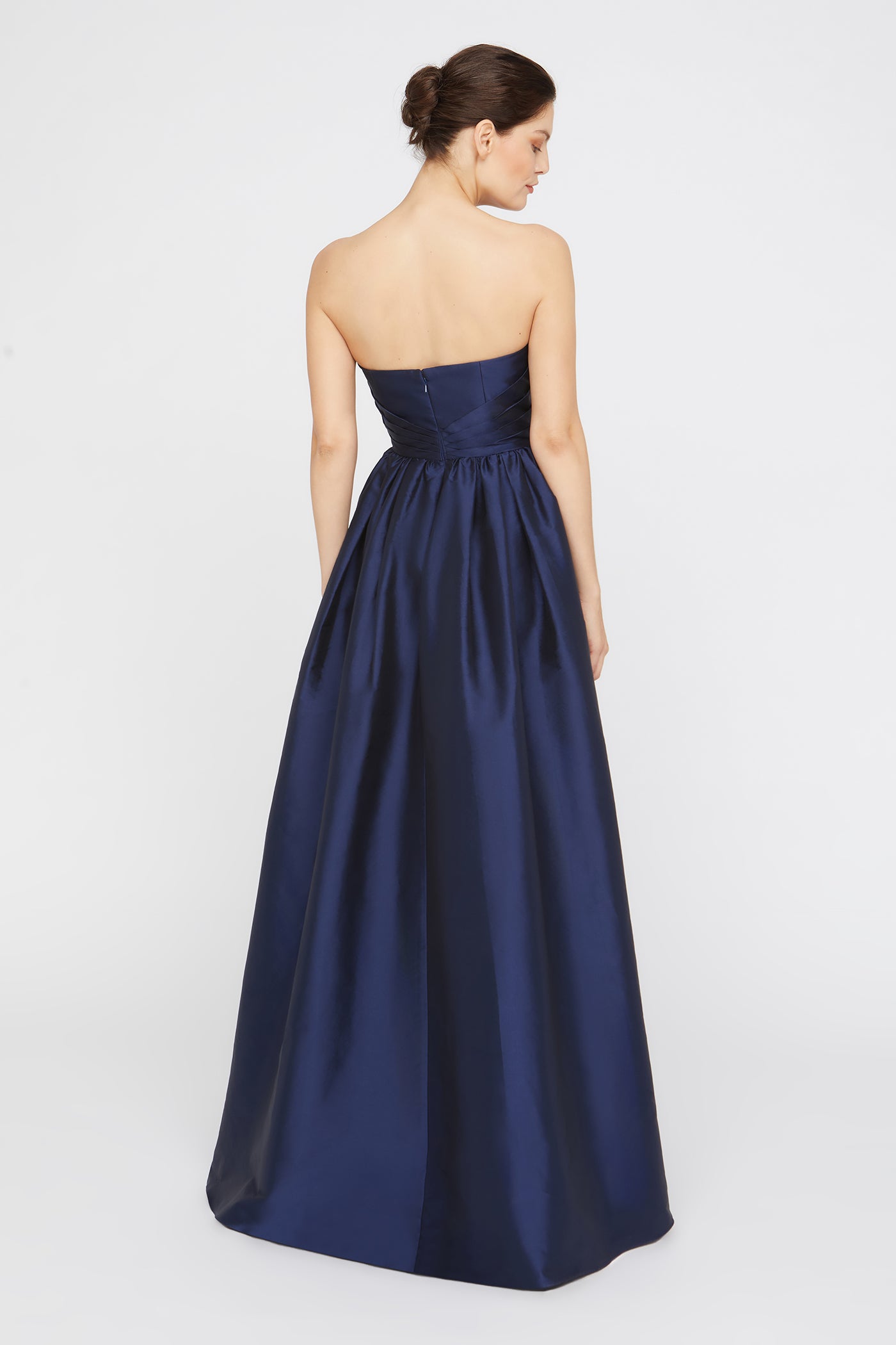 Theia Women's Esmerina Taffeta Strapless Gown - Navy - Size 16