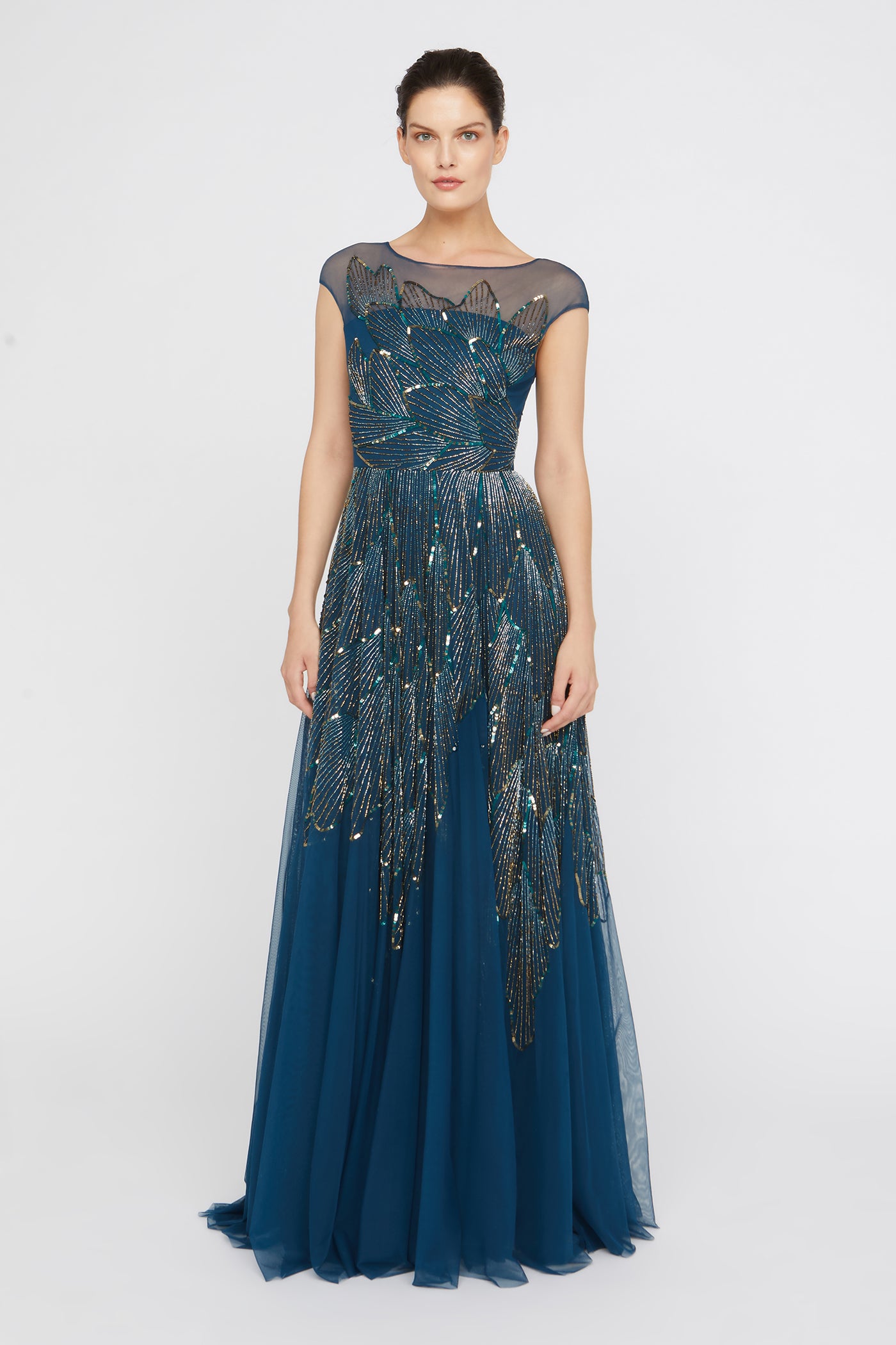 long sleeve dress with slit Cosmos