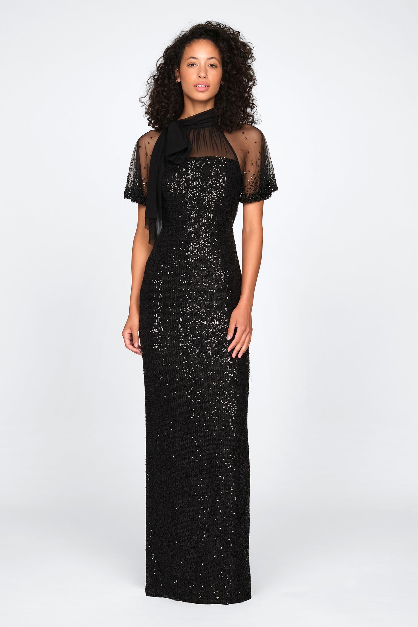 Violette Neck Tie Gown 6 / Black