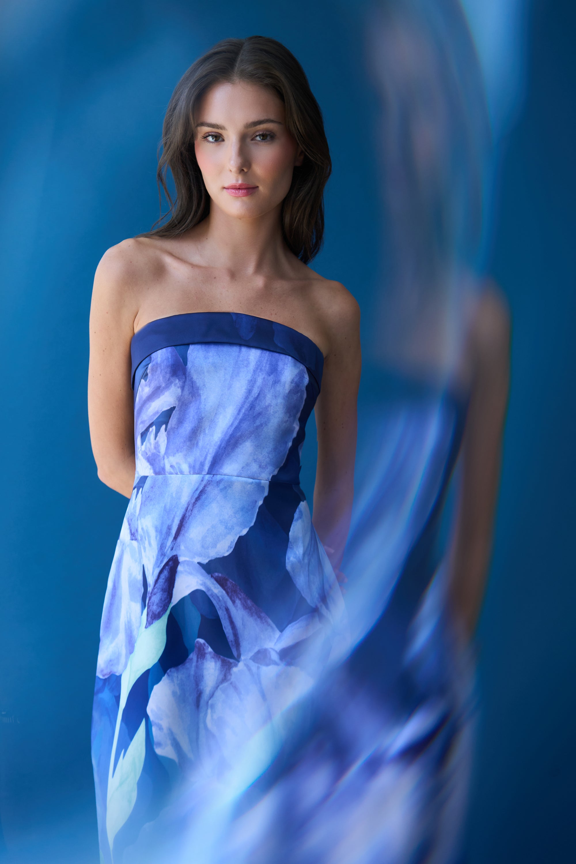 Cyrilla Strapless Column Gown 12 / Moonlight Bloom Cyrilla Strapless Column Gown 12 / Moonlight Bloom