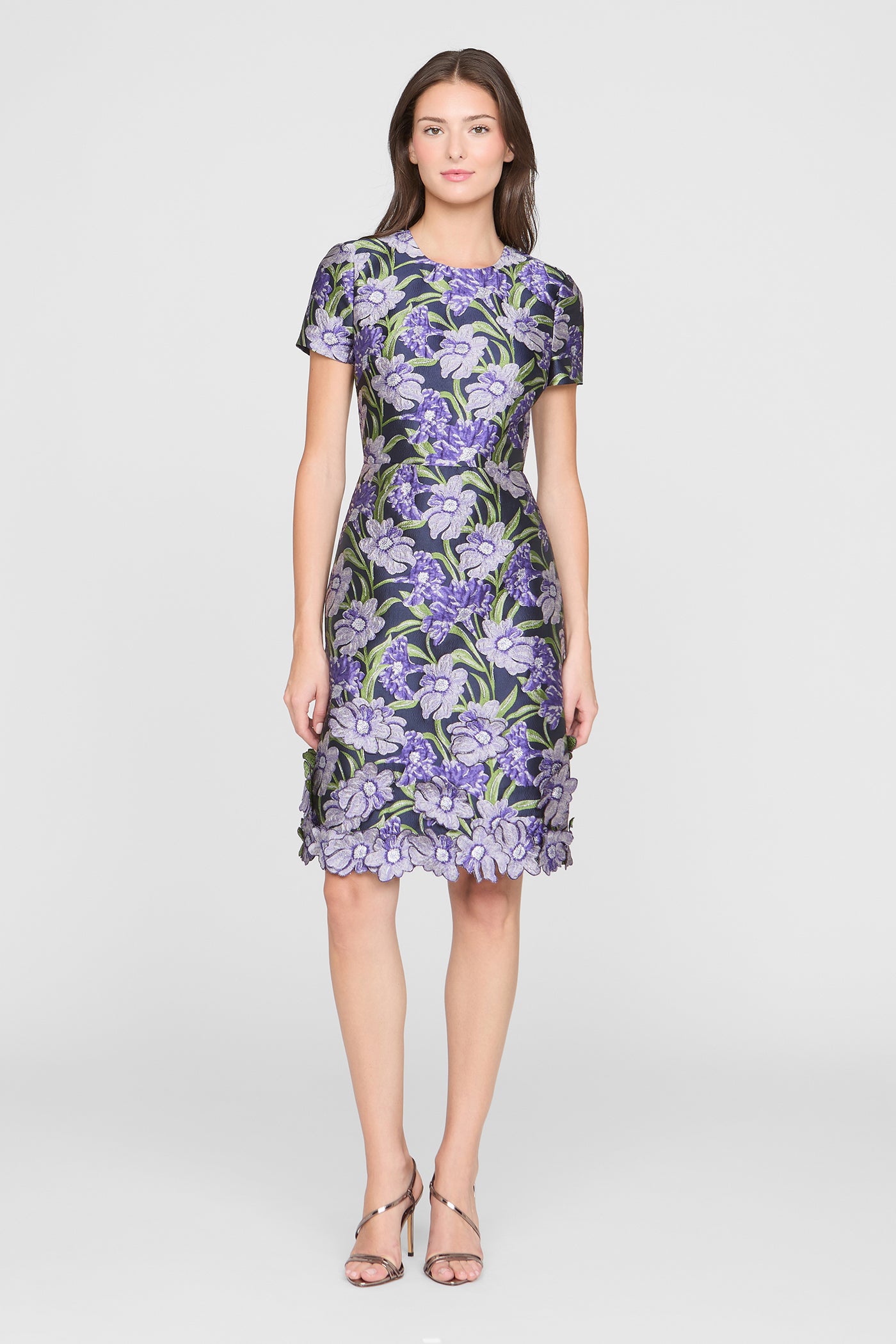 floral jacquard dress Iris in Blue Quinceaera Guest Anything Is Possible Mauve Floral