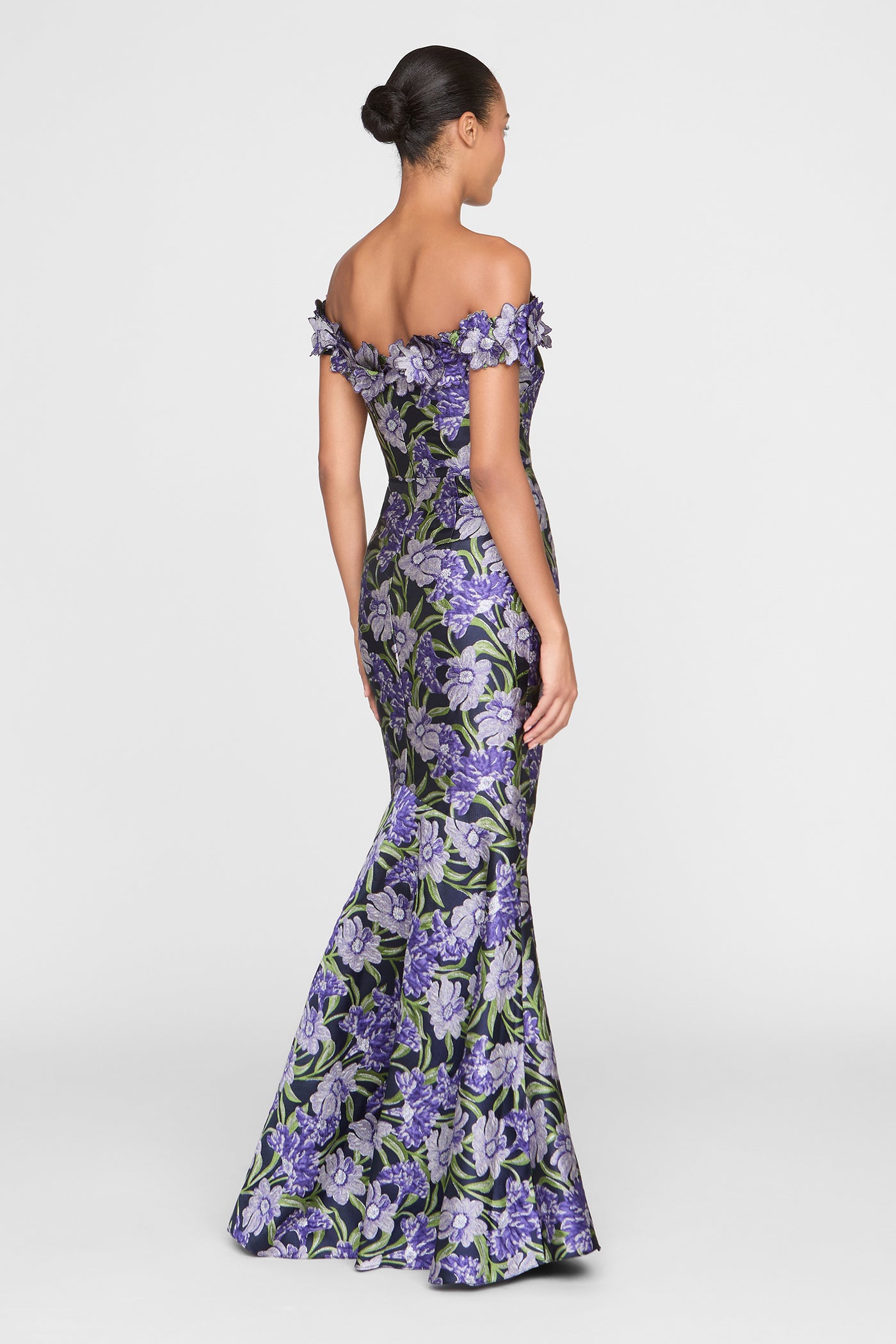 Olyssia Fit And Flare Gown 6 / Iris Bloom / Navy