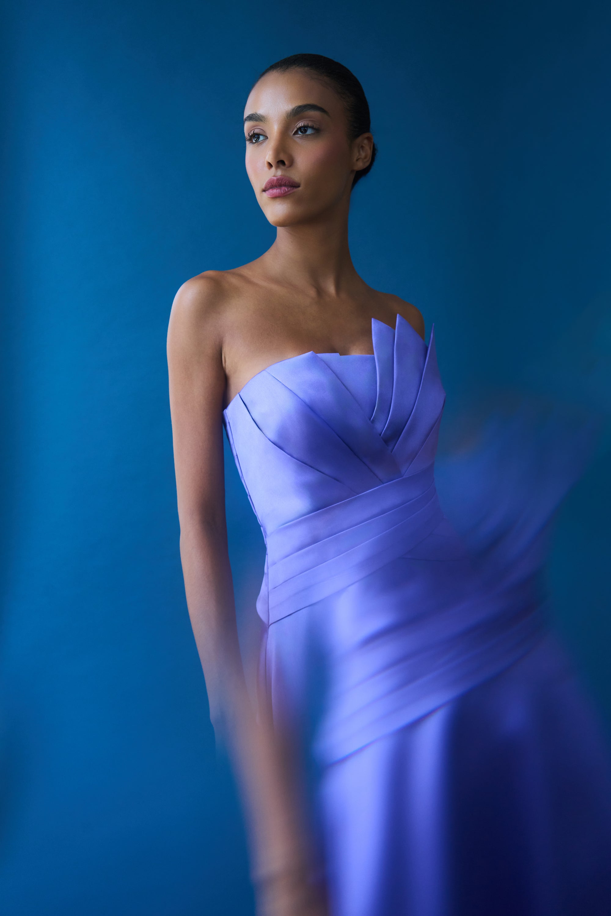 Coco High Low Mikado Gown 10 / Iris Bloom Coco High Low Mikado Gown 10 / Iris Bloom