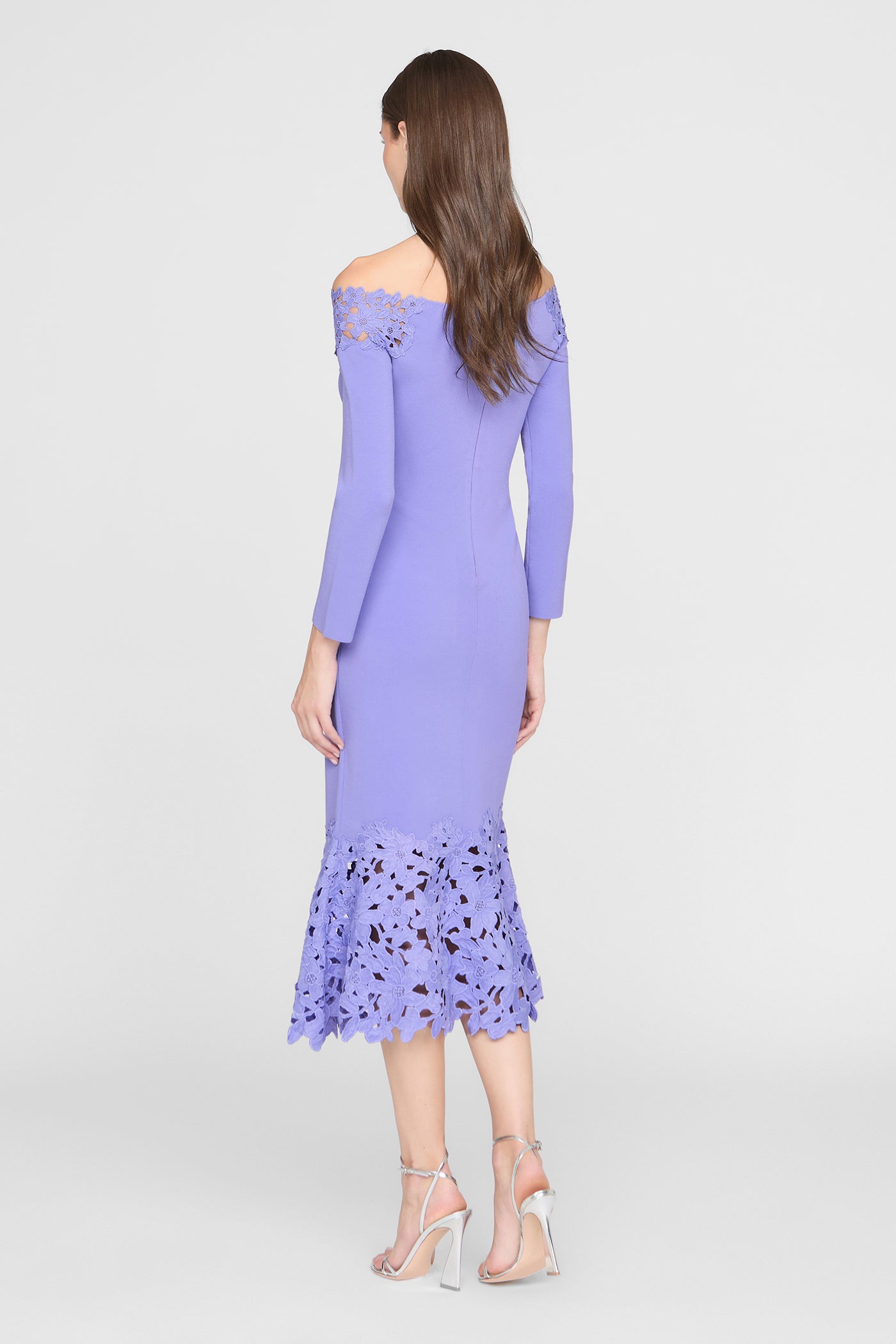 purple knit midi dress Purple Ribbed Knit Collared Wrap Midi Dress
