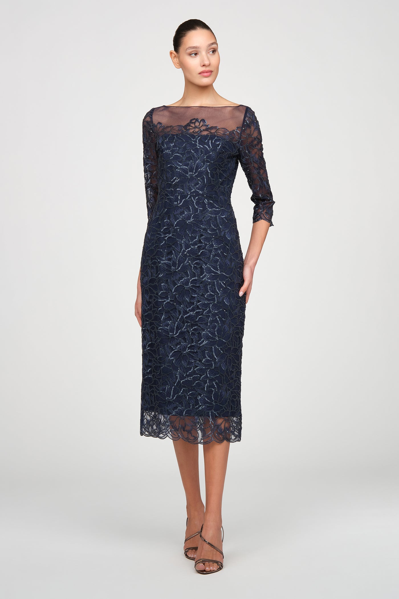 Marbella Beaded Midi Dress THEIA Marbella Beaded Midi Dress THEIA