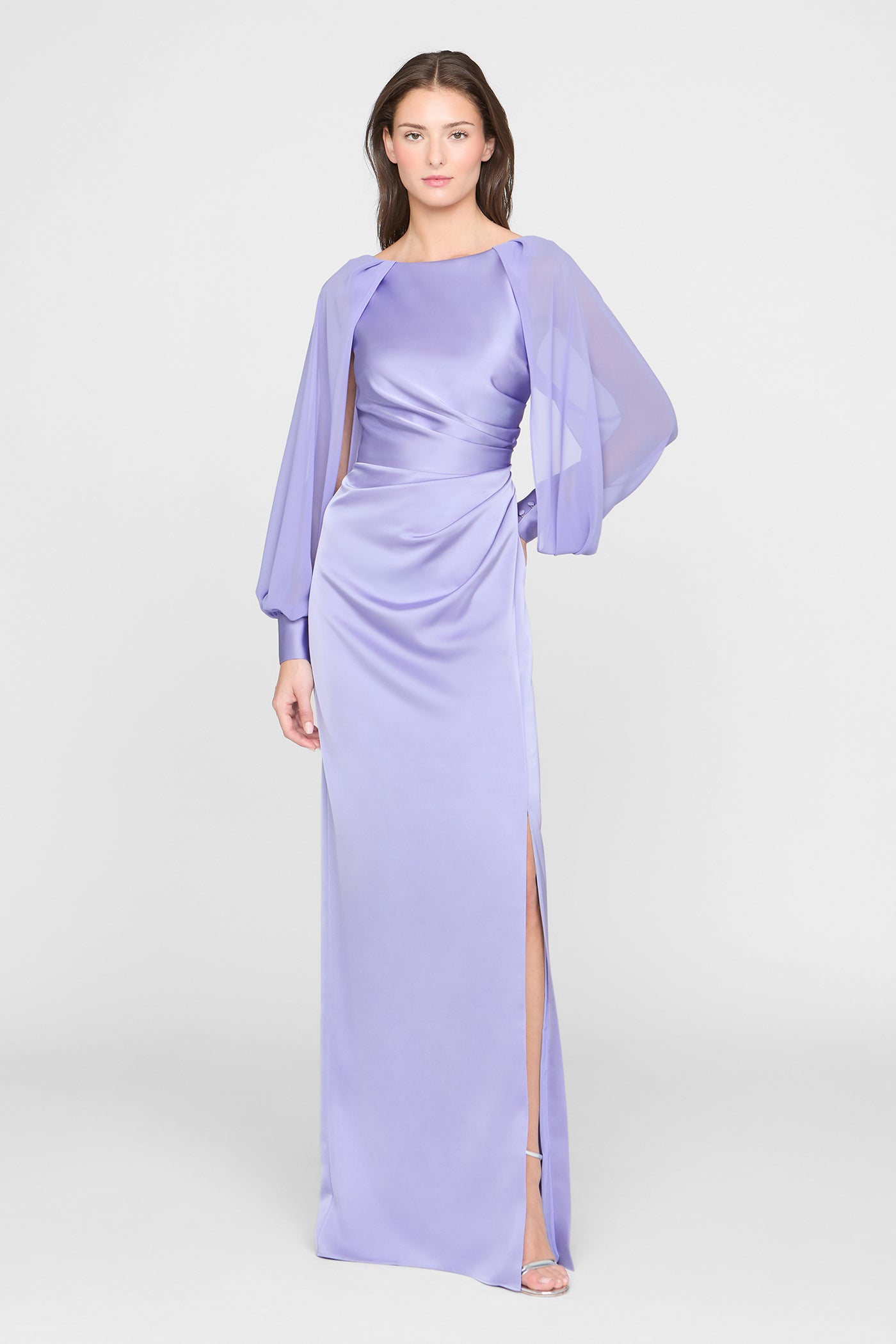 Theia Women's Penelope Satin Column Dress - Deep Periwinkle