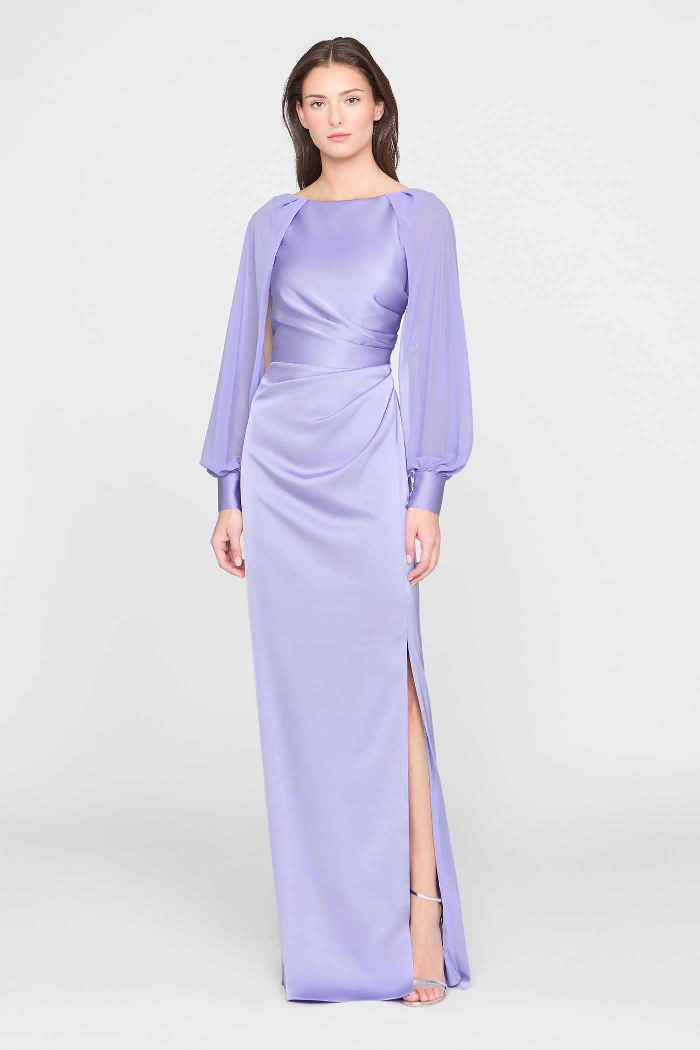 slim fit dress slacks Penelope Satin Column Dress – THEIA