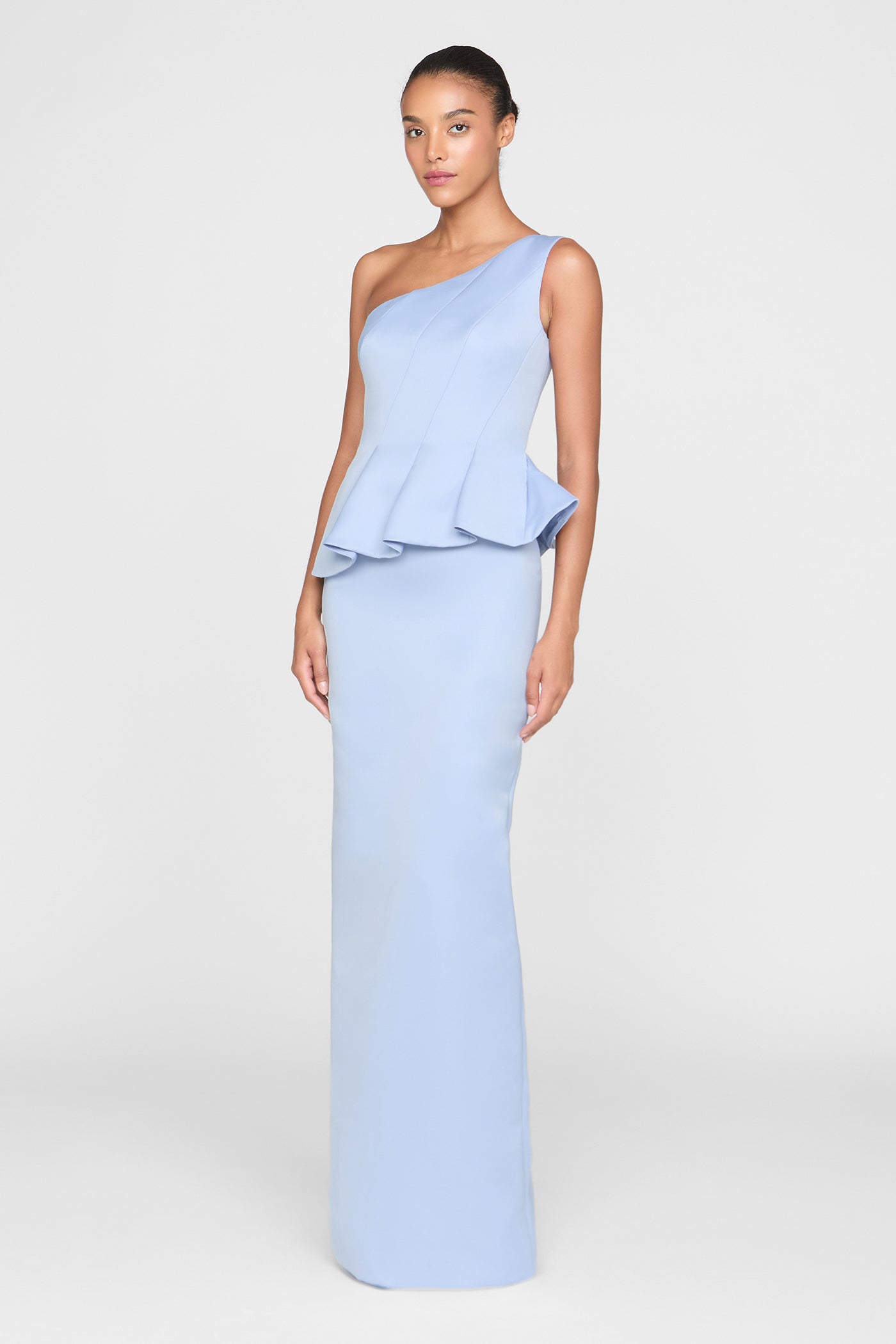 satin duchess dress Duchess Satin Mini Dress with Taffeta Train  Amsale