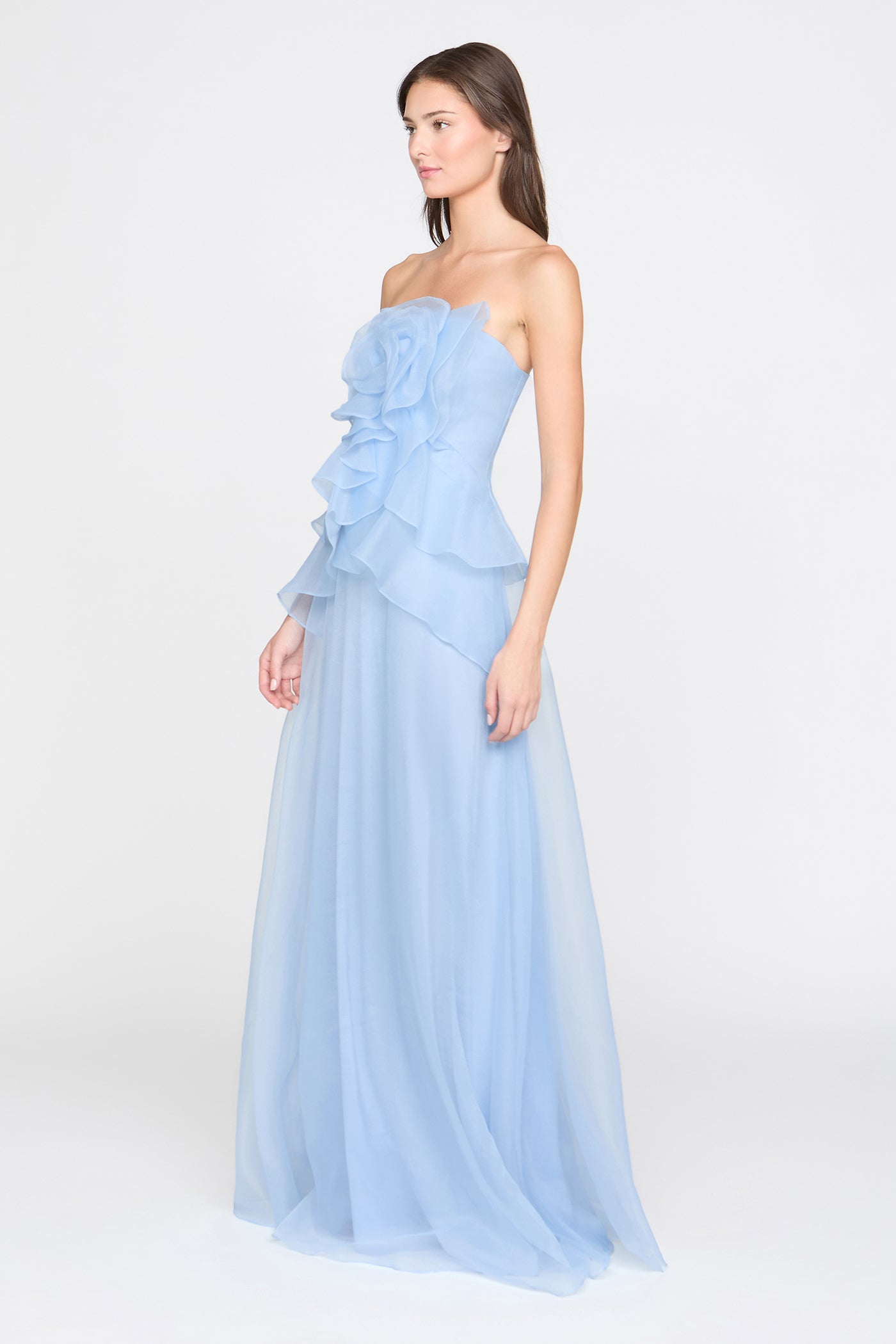 blue rose formal dresses Gilda Draped Gown – THEIA blue dress rose plant African Wrap Cultural & GuaranteedHW24 Floor Length Color:M-Light Blue