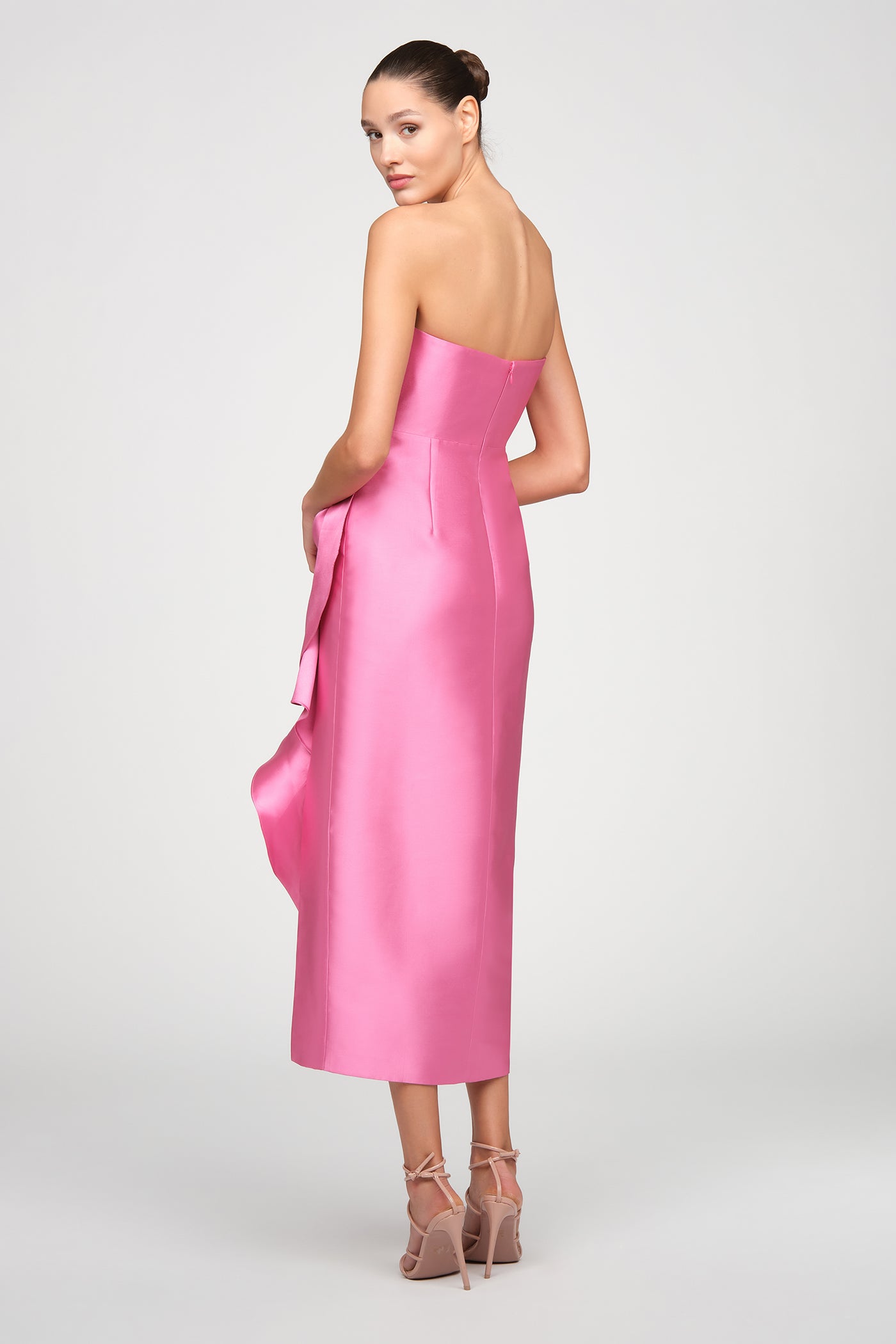Marla Sculptural Drape Dress 12 / Sunlit Pink