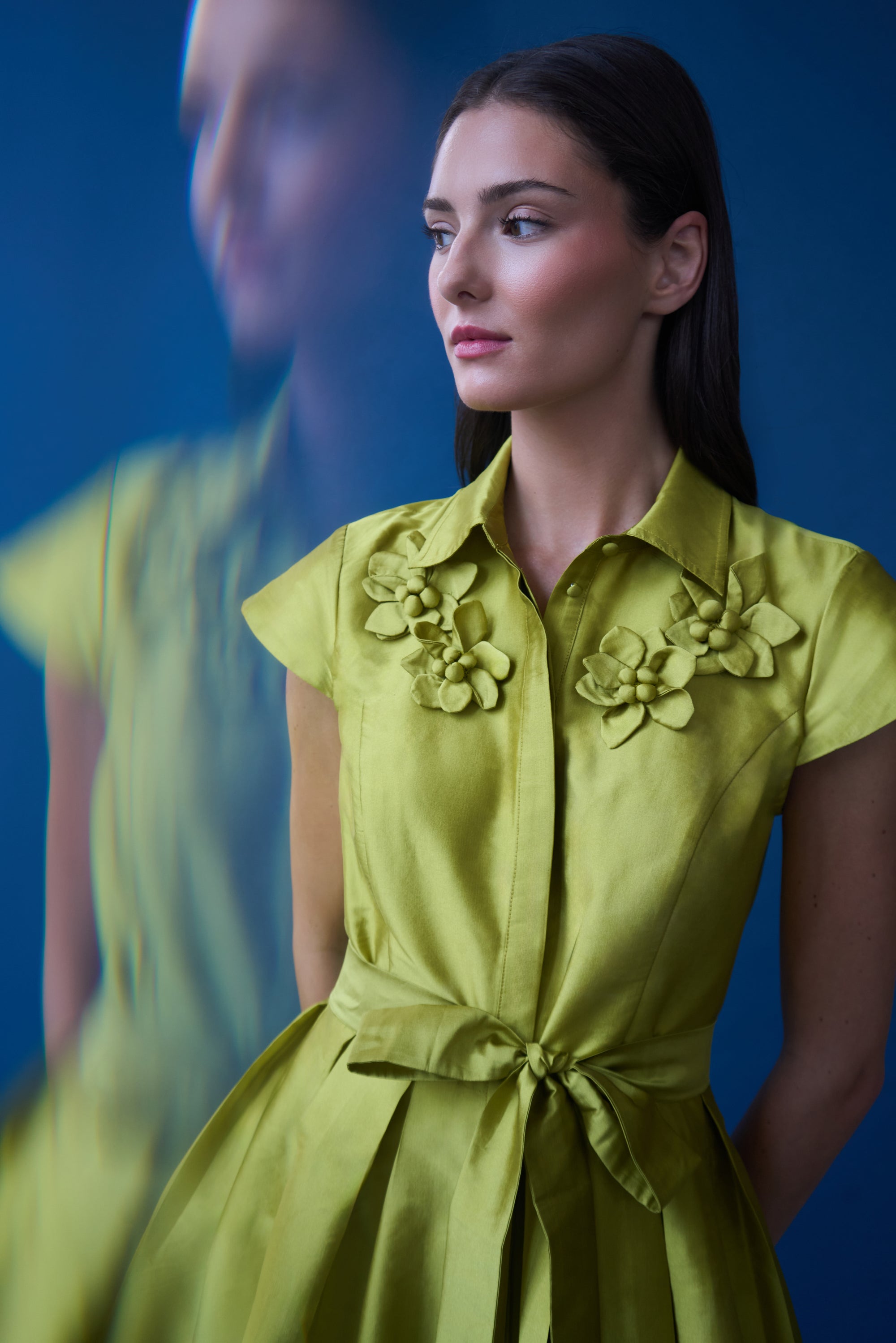 taffeta shirt dress Vada Taffeta Shirt Dress 0 / Peridot