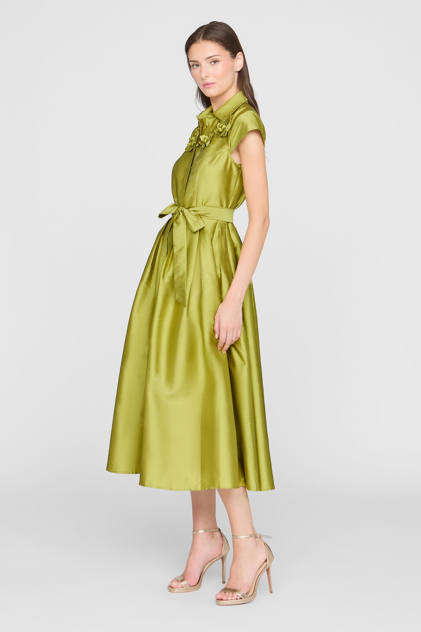 taffeta shirt dress White Shirt-Dress With Safari Hat by Tony Ward Elilhaam Pair with silver accessories and shoes to complete the look And Tate Irish Designer Red