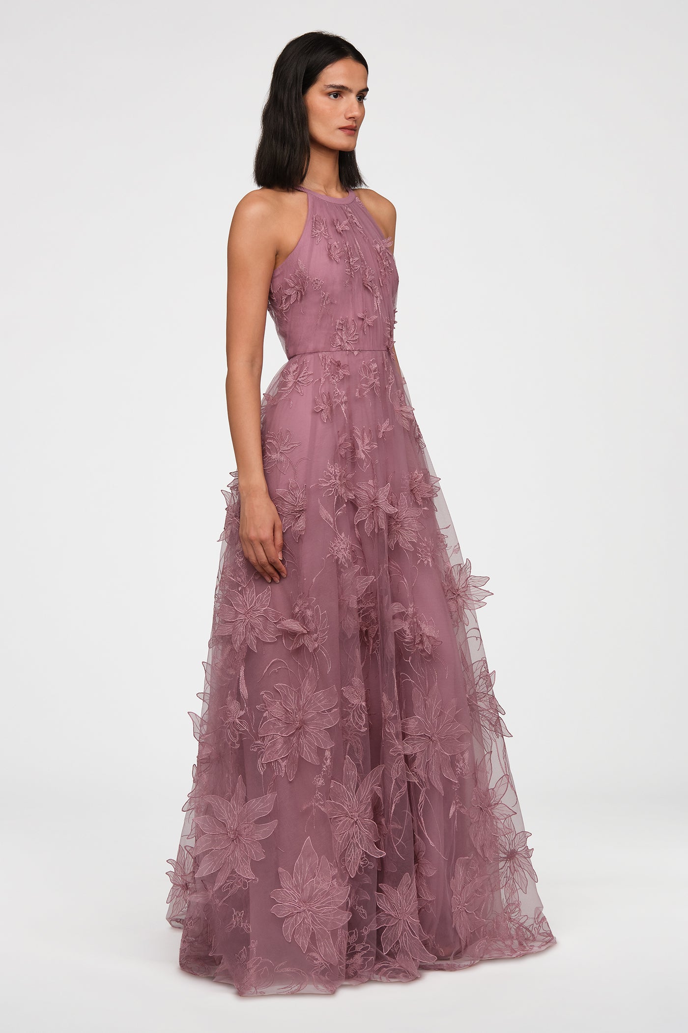 Lux Floral Embroidered Gown