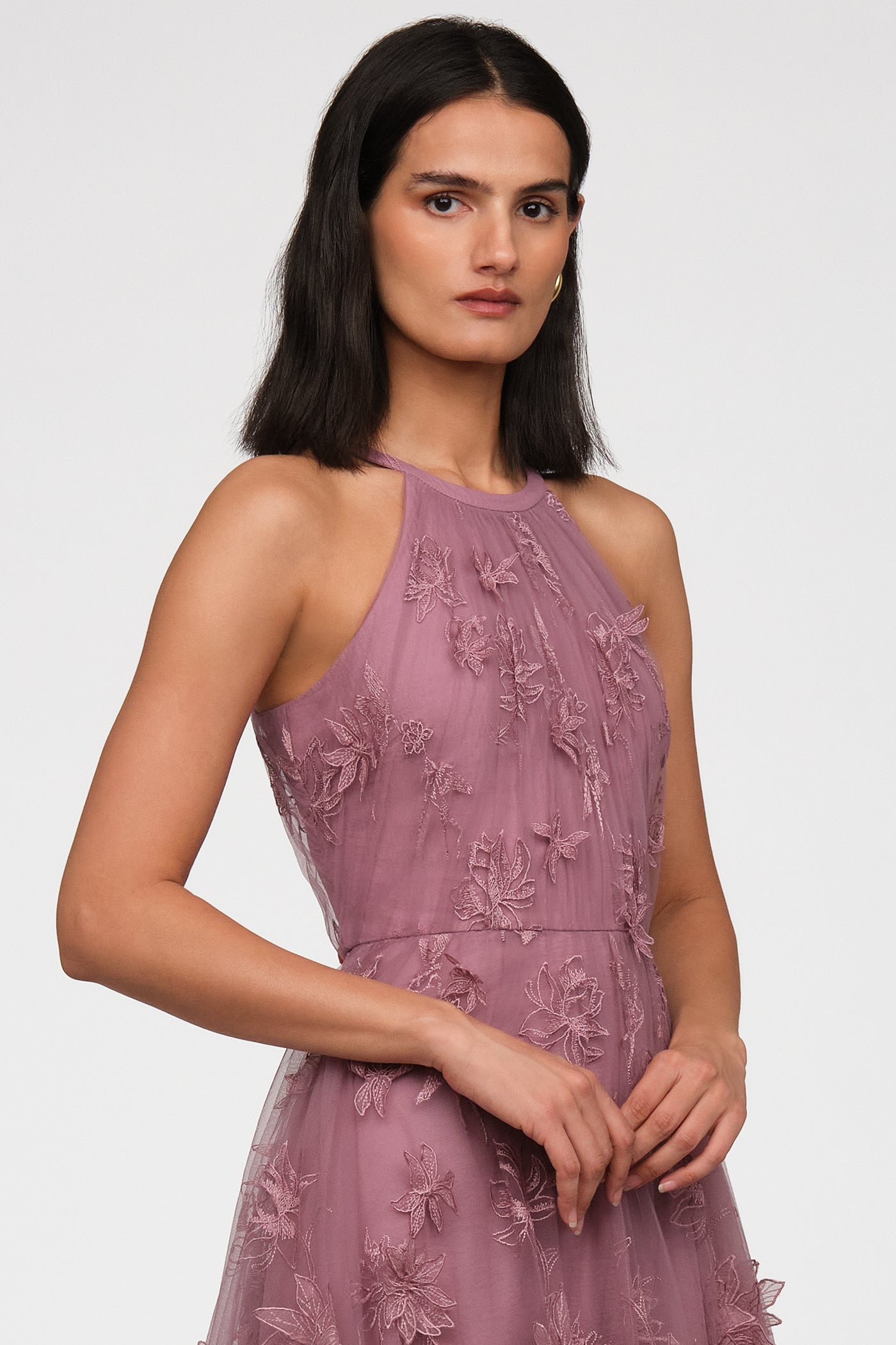 Lux Floral Embroidered Gown