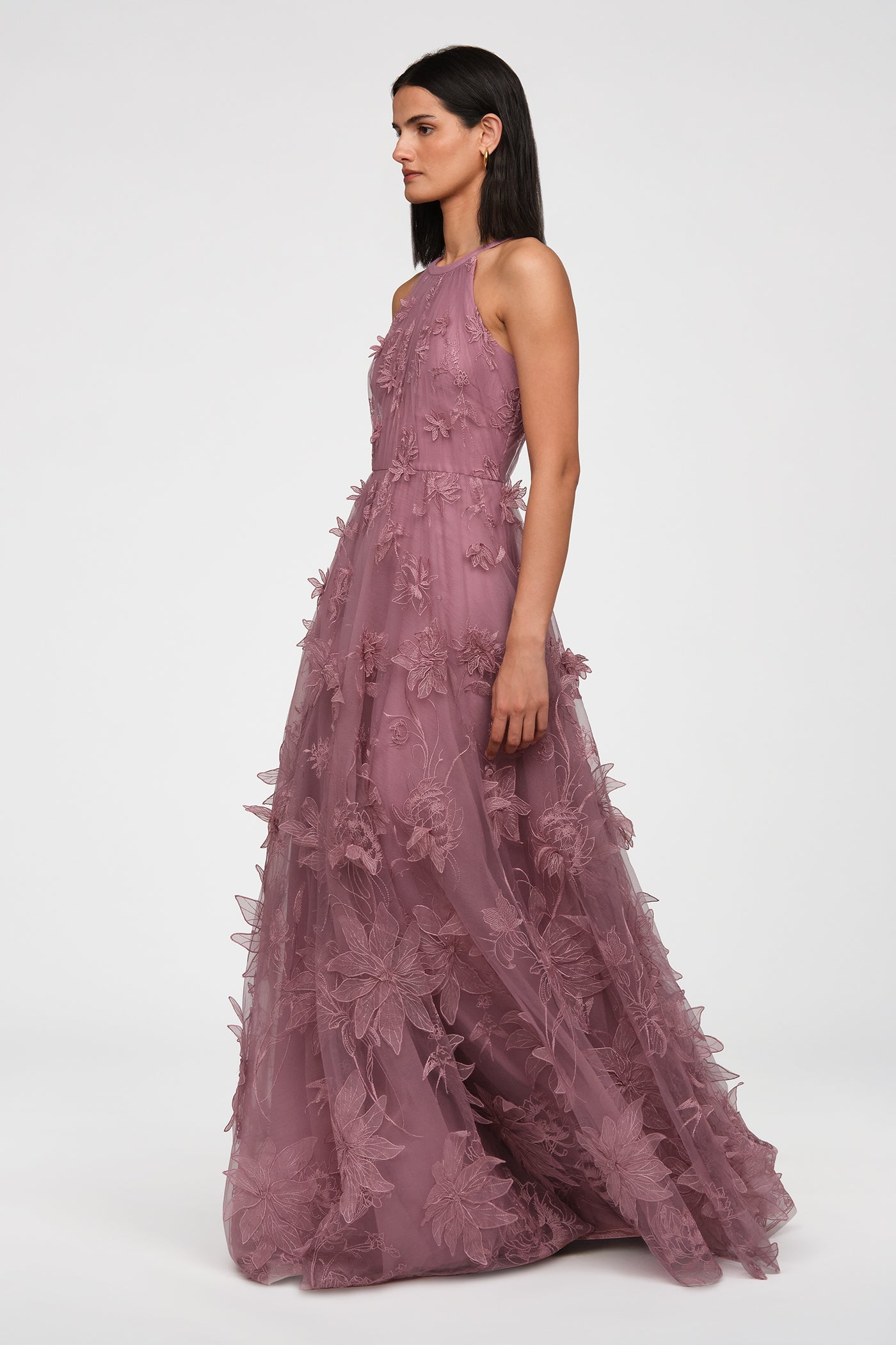 Lux Floral Embroidered Gown