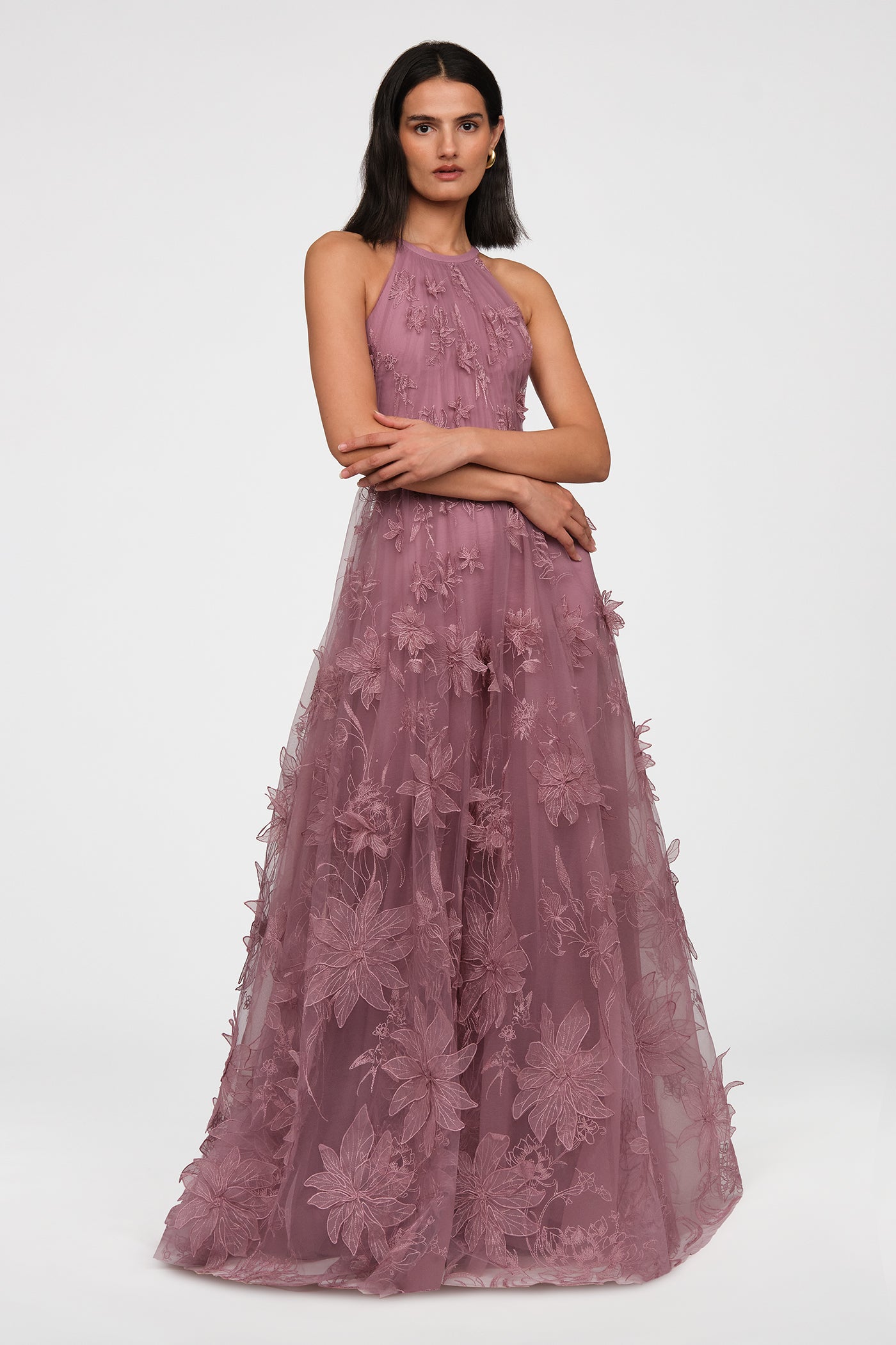 Lux Floral Embroidered Gown