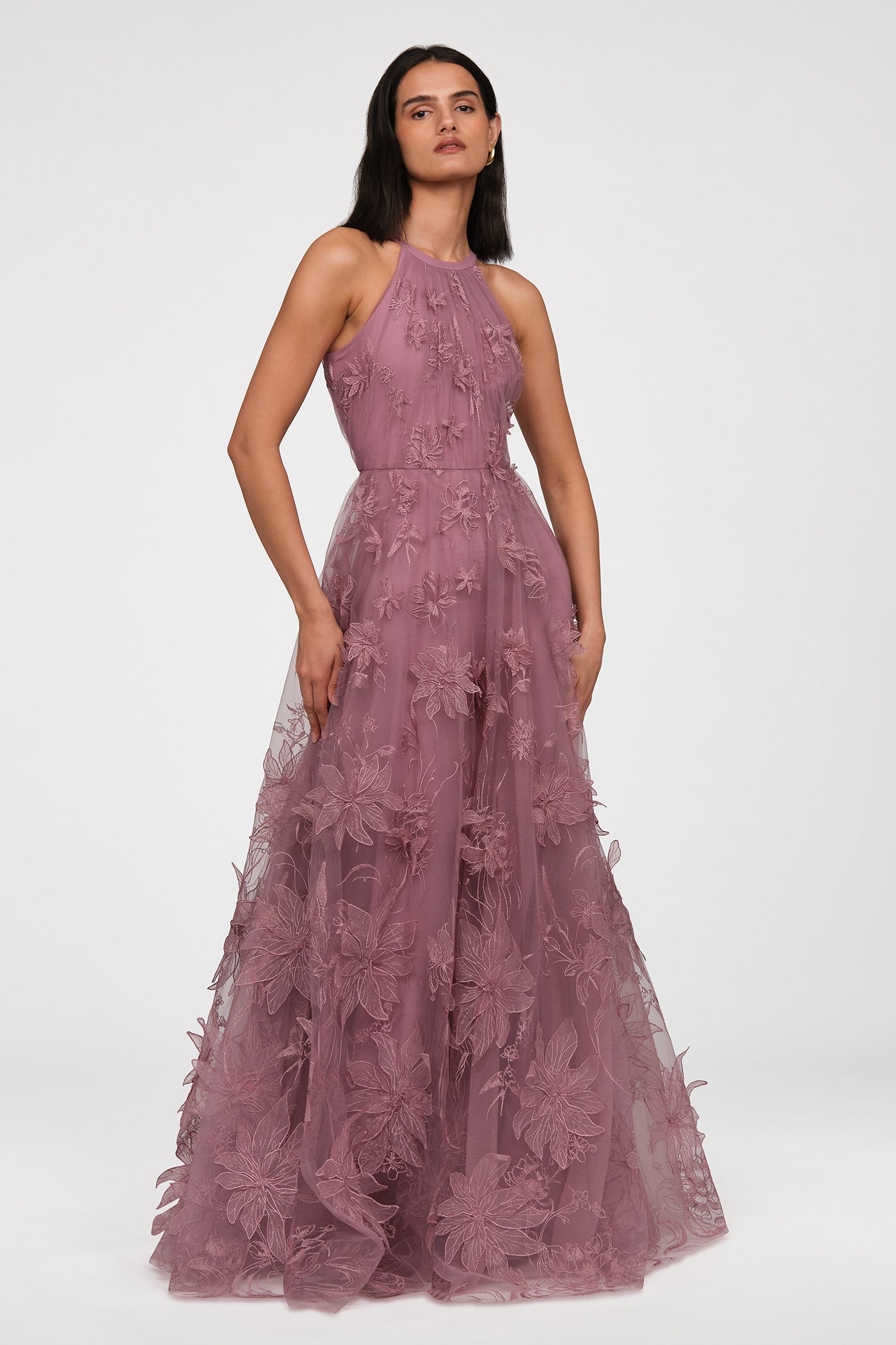 Lux Floral Embroidered Gown