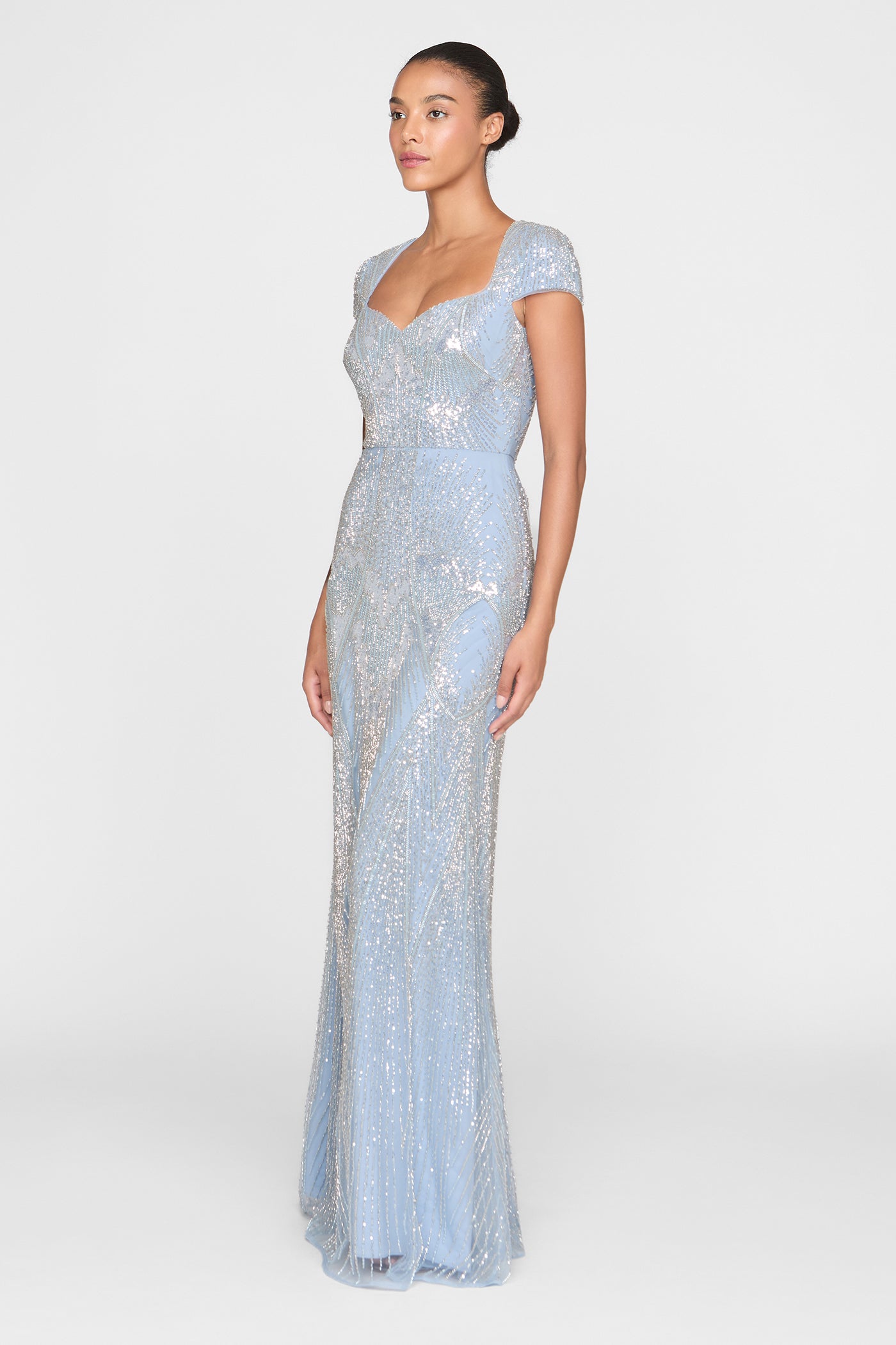 Zula Beaded Fit And Flare Gown 2 / Serenity Blue