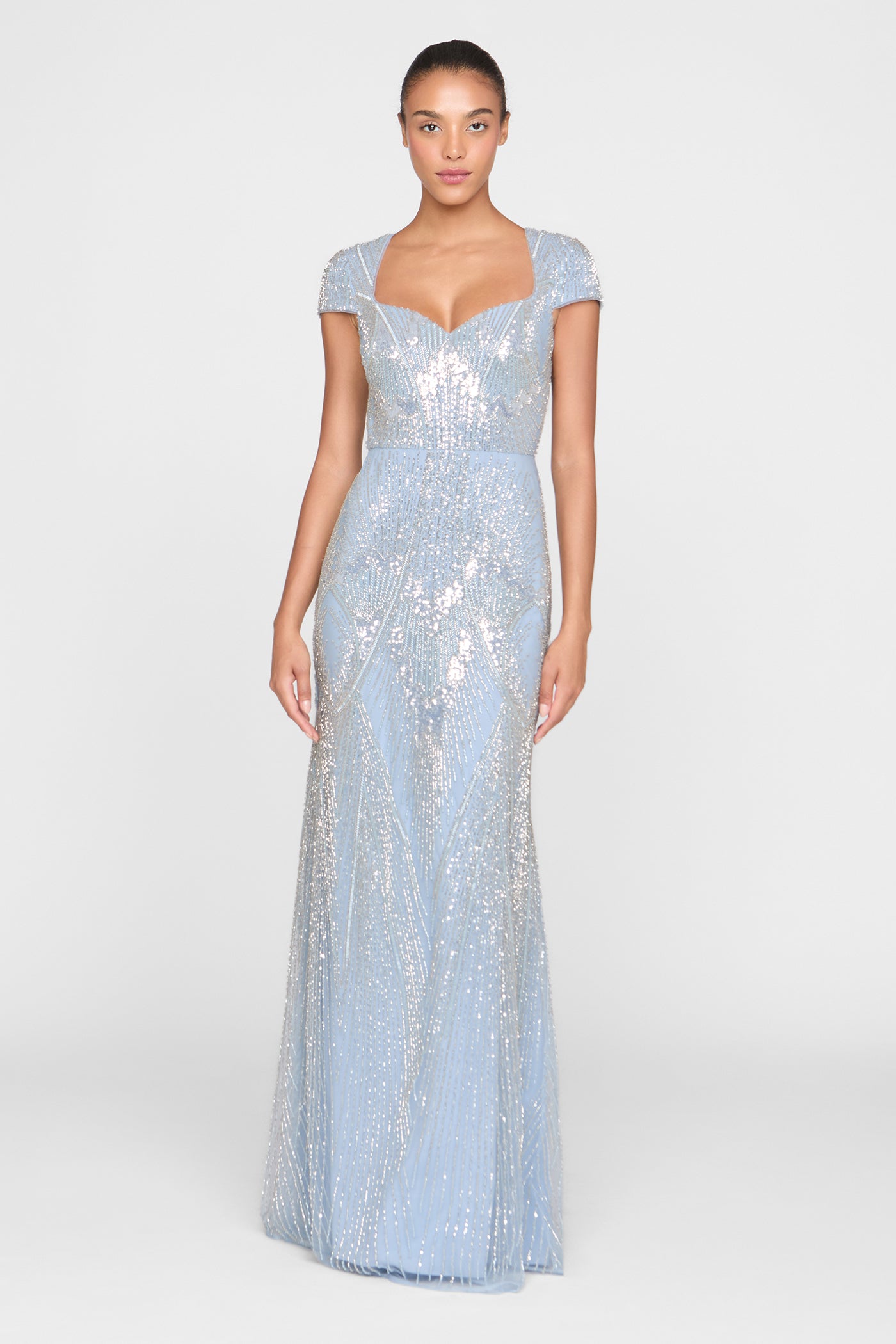Zula Beaded Fit And Flare Gown