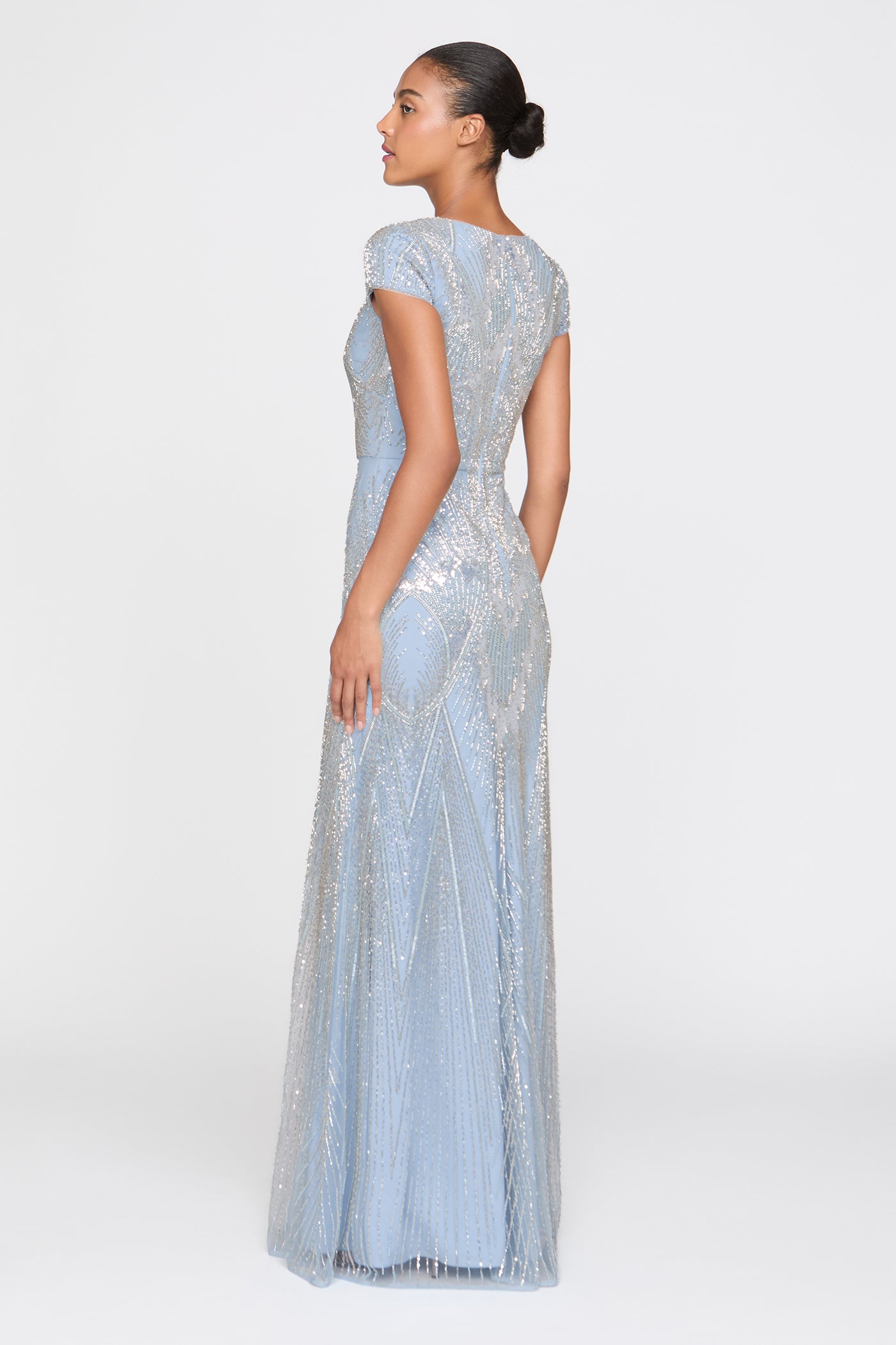 Zula Beaded Fit And Flare Gown 2 / Serenity Blue Zula Beaded Fit And Flare Gown 2 / Serenity Blue