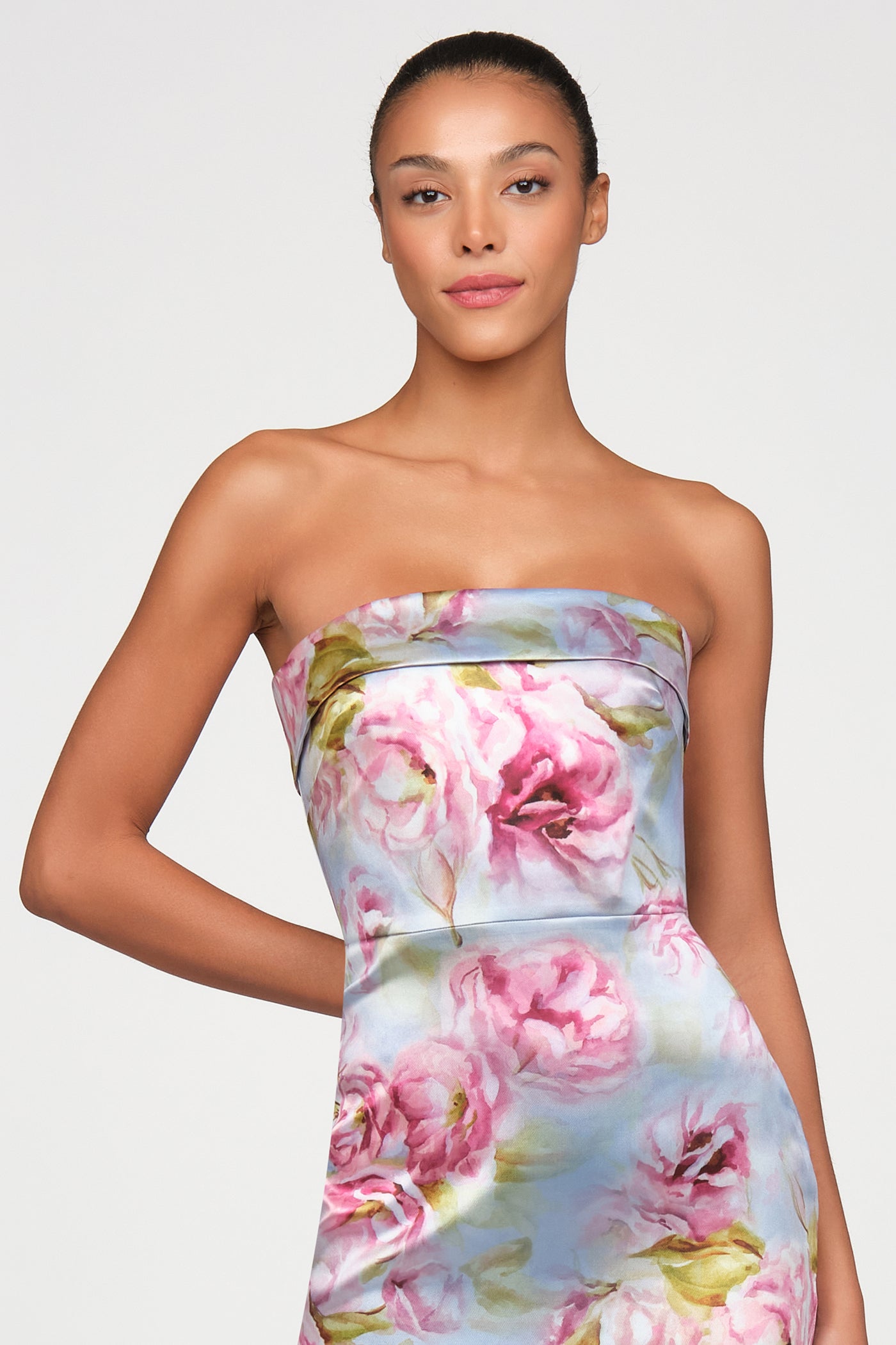 Cleo Strapless Column Gown 14 / Glass Garden