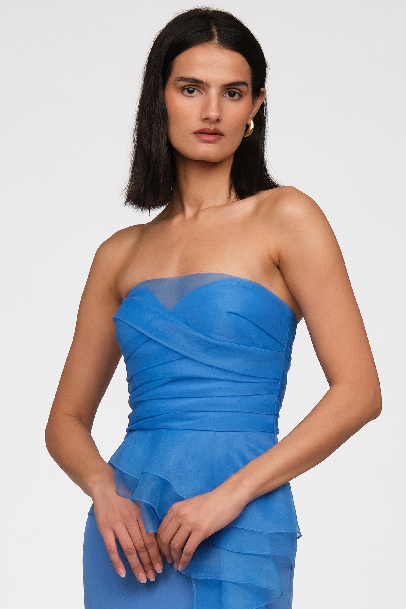 Morgan Crepe And Organza Gown