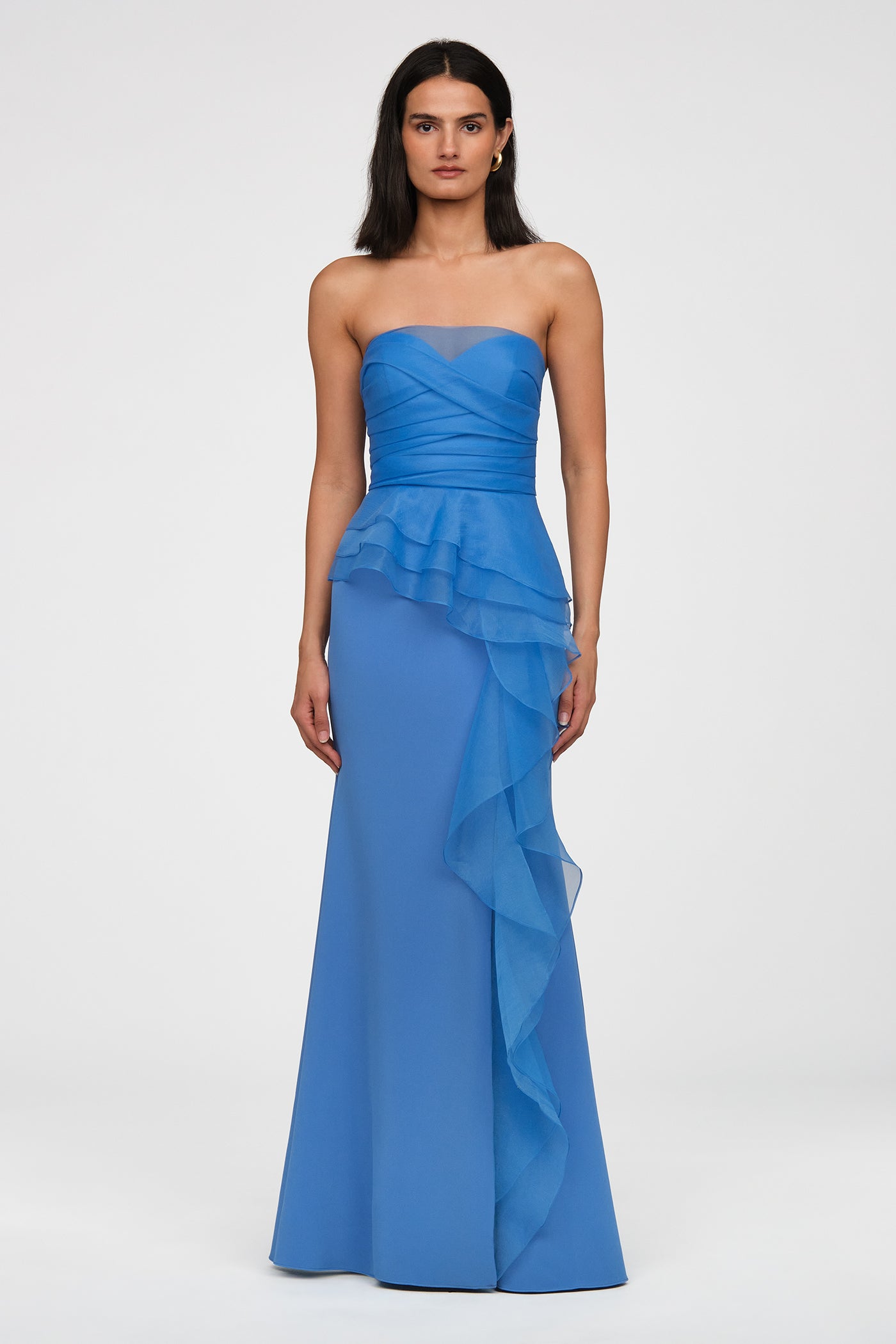 Morgan Crepe And Organza Gown