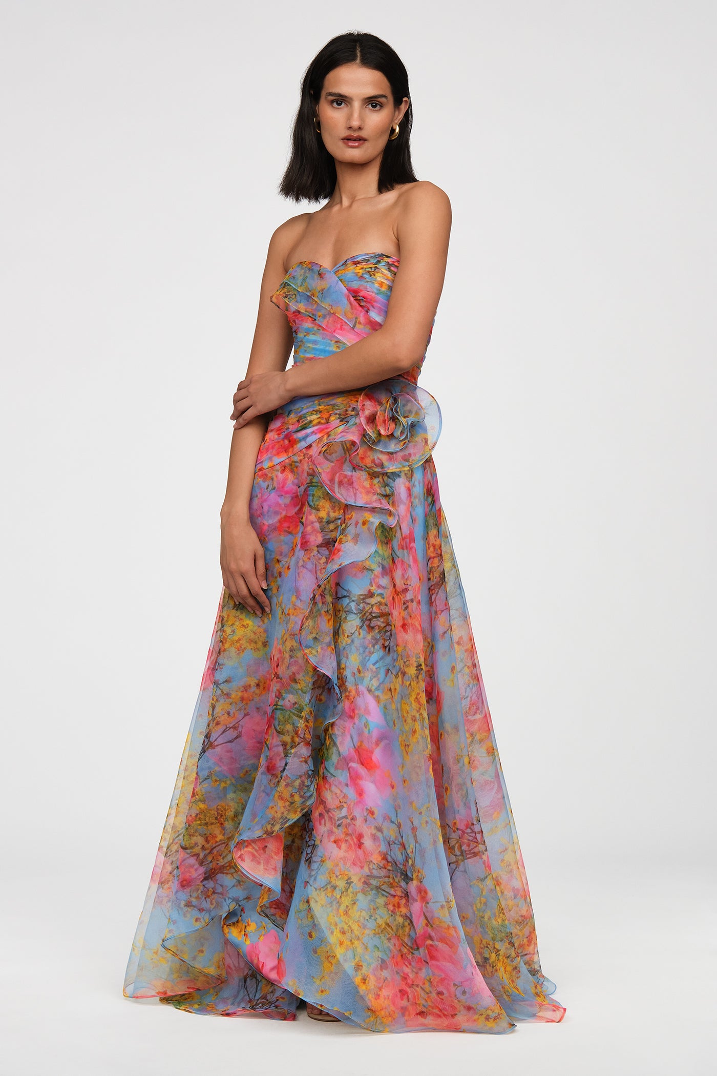 strapless hi low dress Eloise High Gown 10 / Whisper Blue Zen in Bloom 2021 Collection Dry Clean Glamorous Black Long Sleeve Shoe Size:US 10 women essential