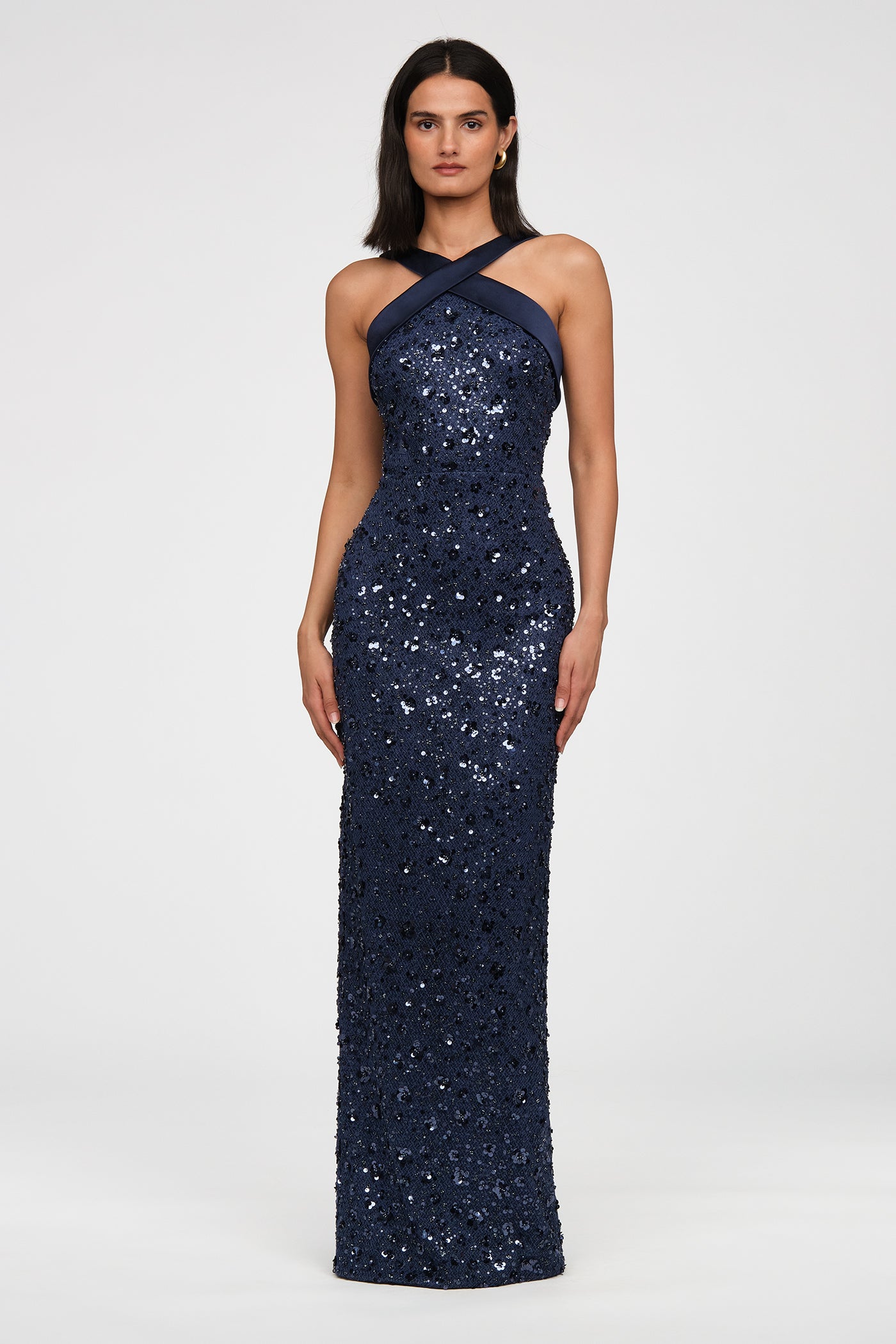 theia blue sequin dress Petal Gown