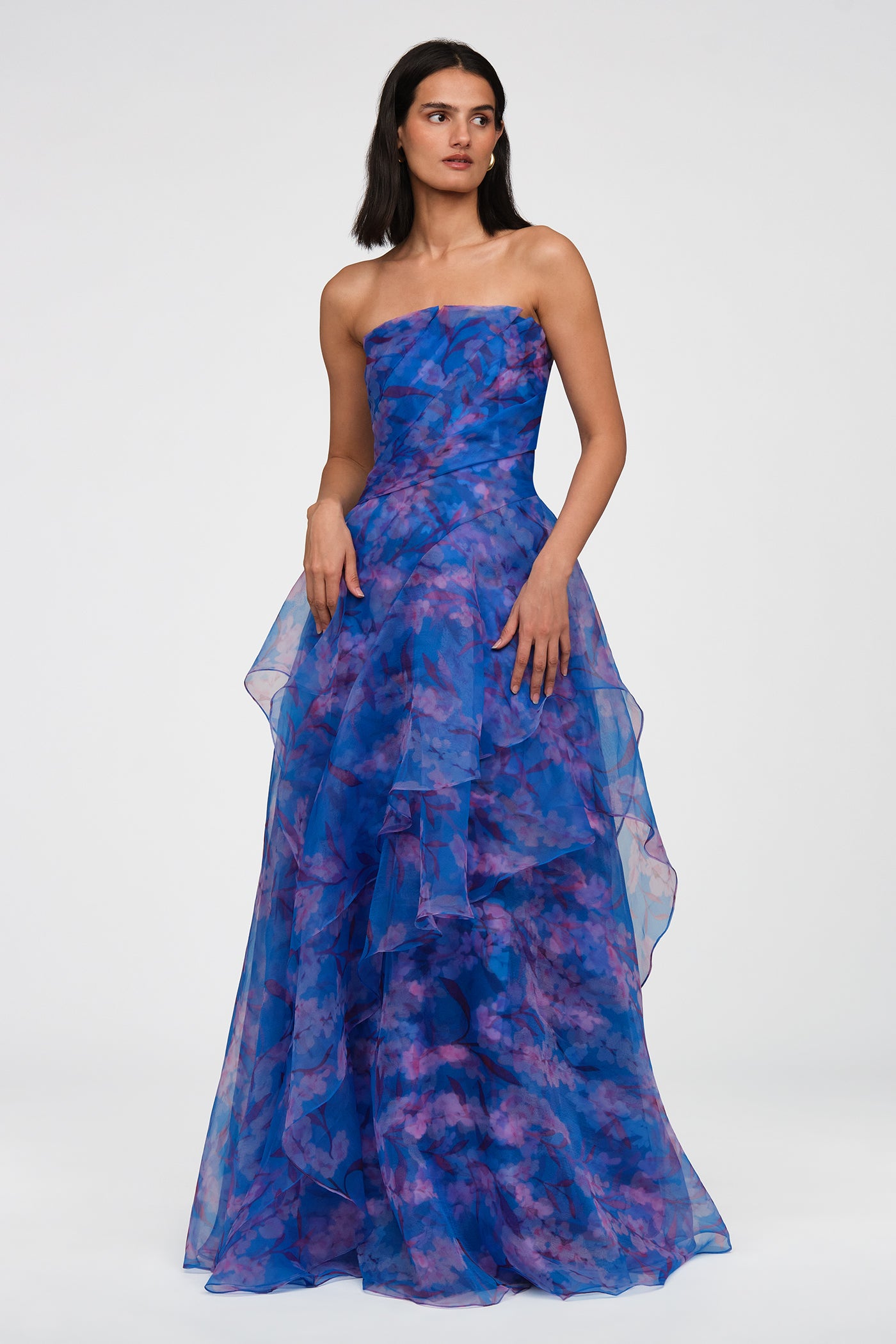 Theia Women's Orelia Organza Strapless Gown - Lavendar Haze