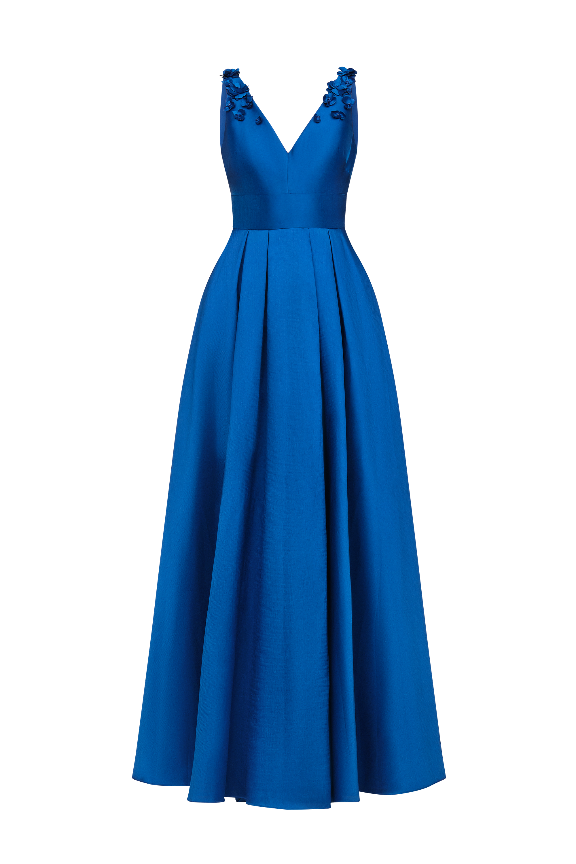 Velina Mikado V Neck Gown