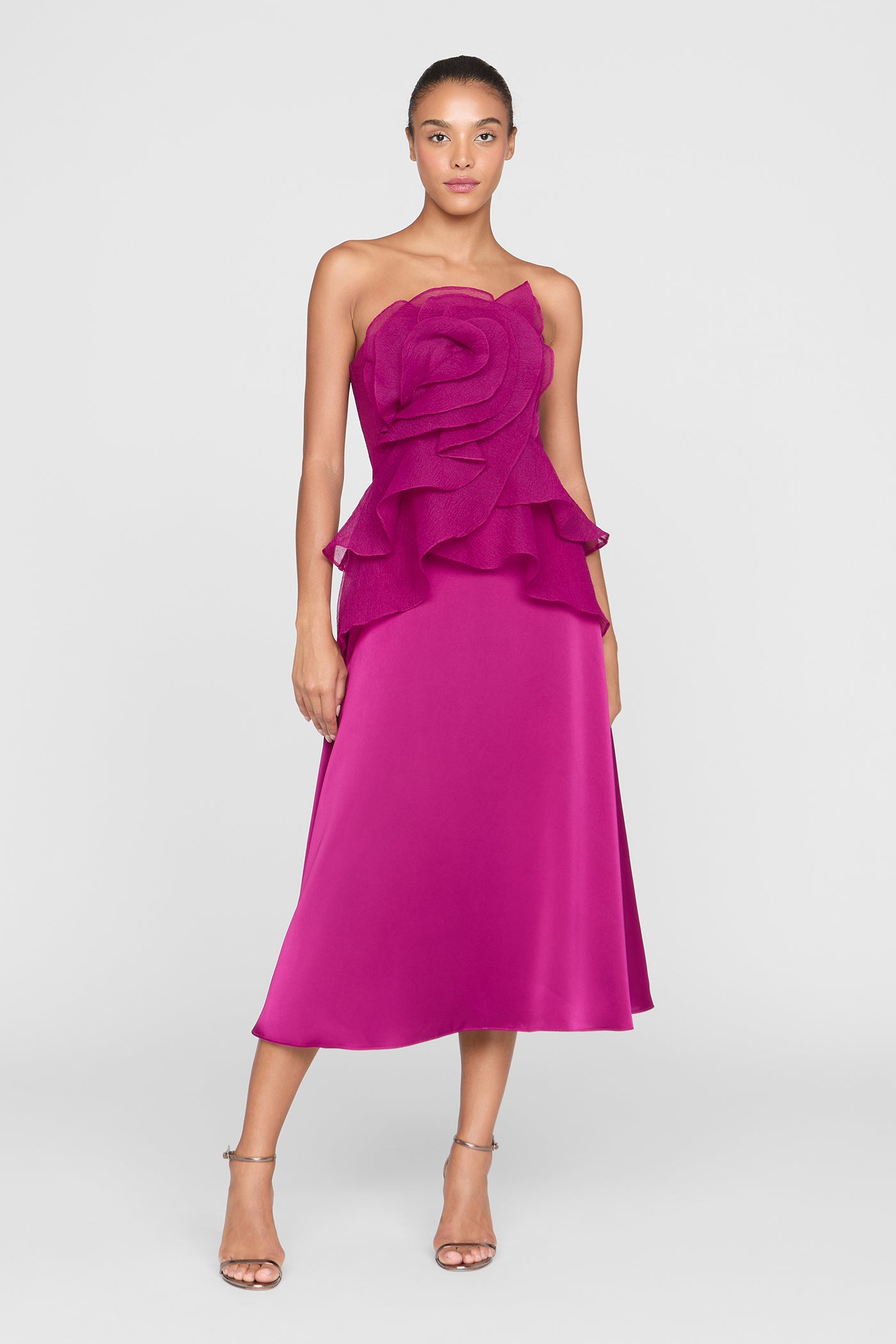 Theia Women's Victoria Draped Rose Cocktail - Sangria