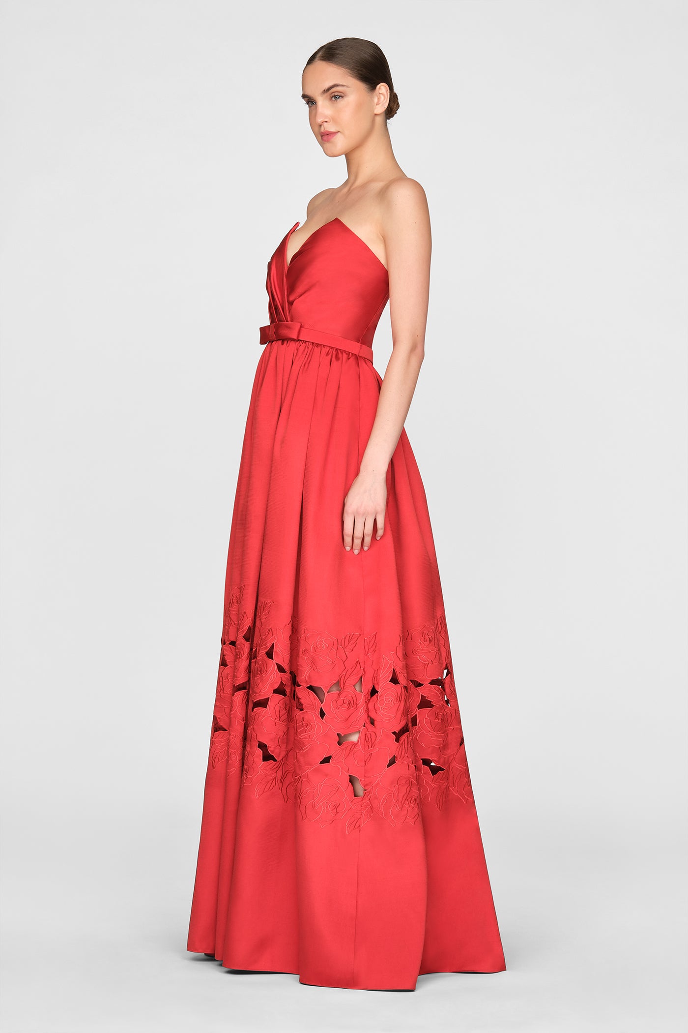 Lena Embroidered Mikado Gown