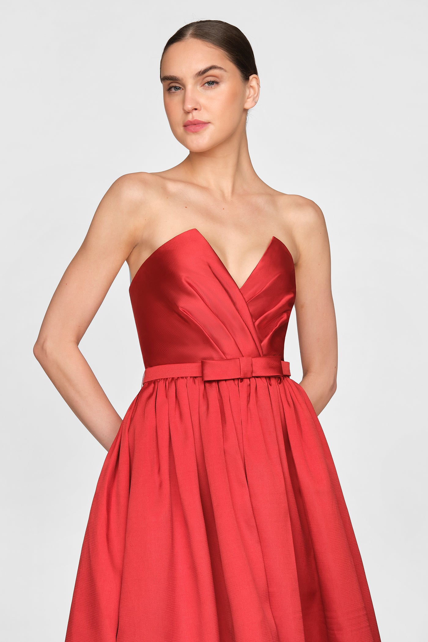 Lena Embroidered Mikado Gown