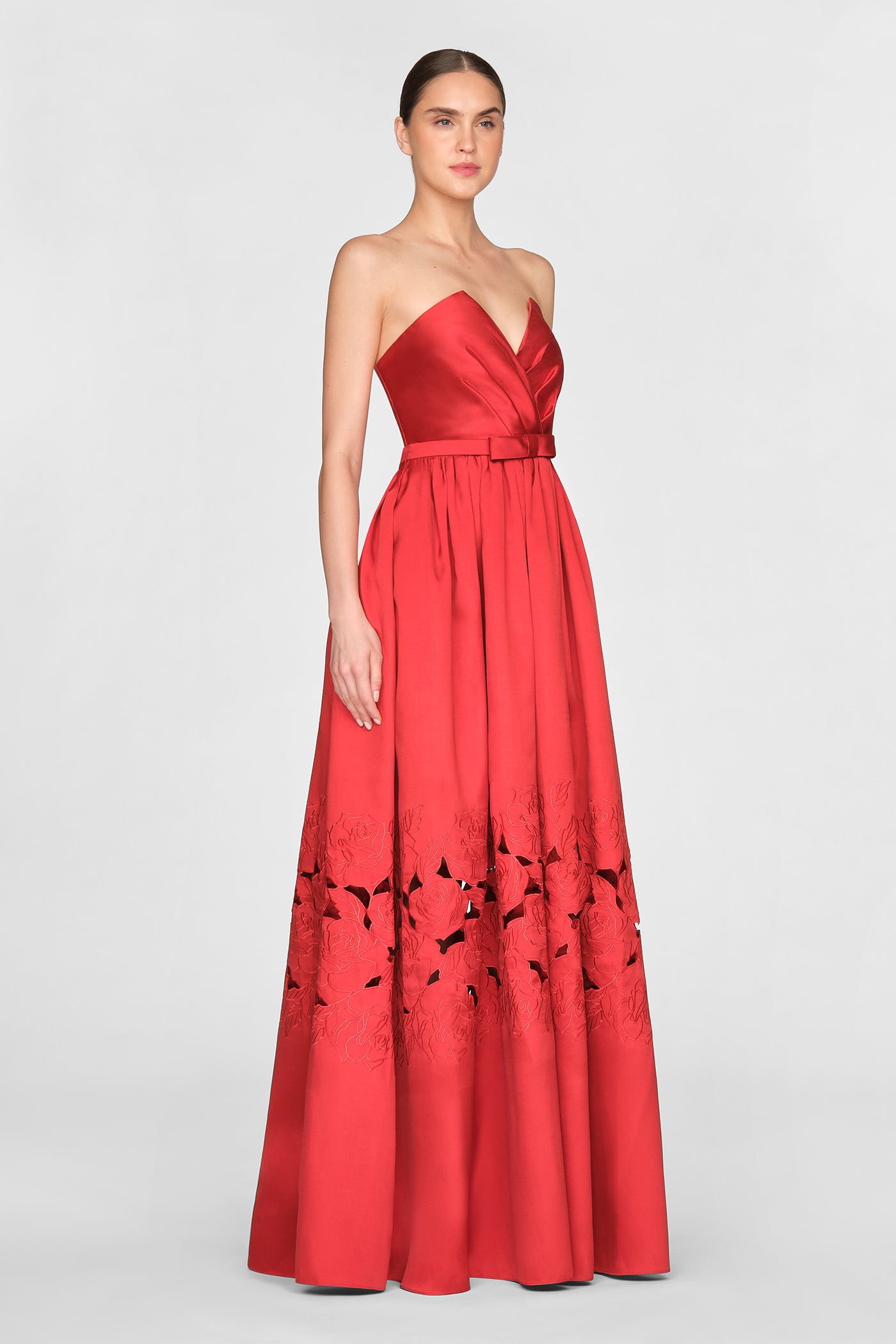 Lena Embroidered Mikado Gown