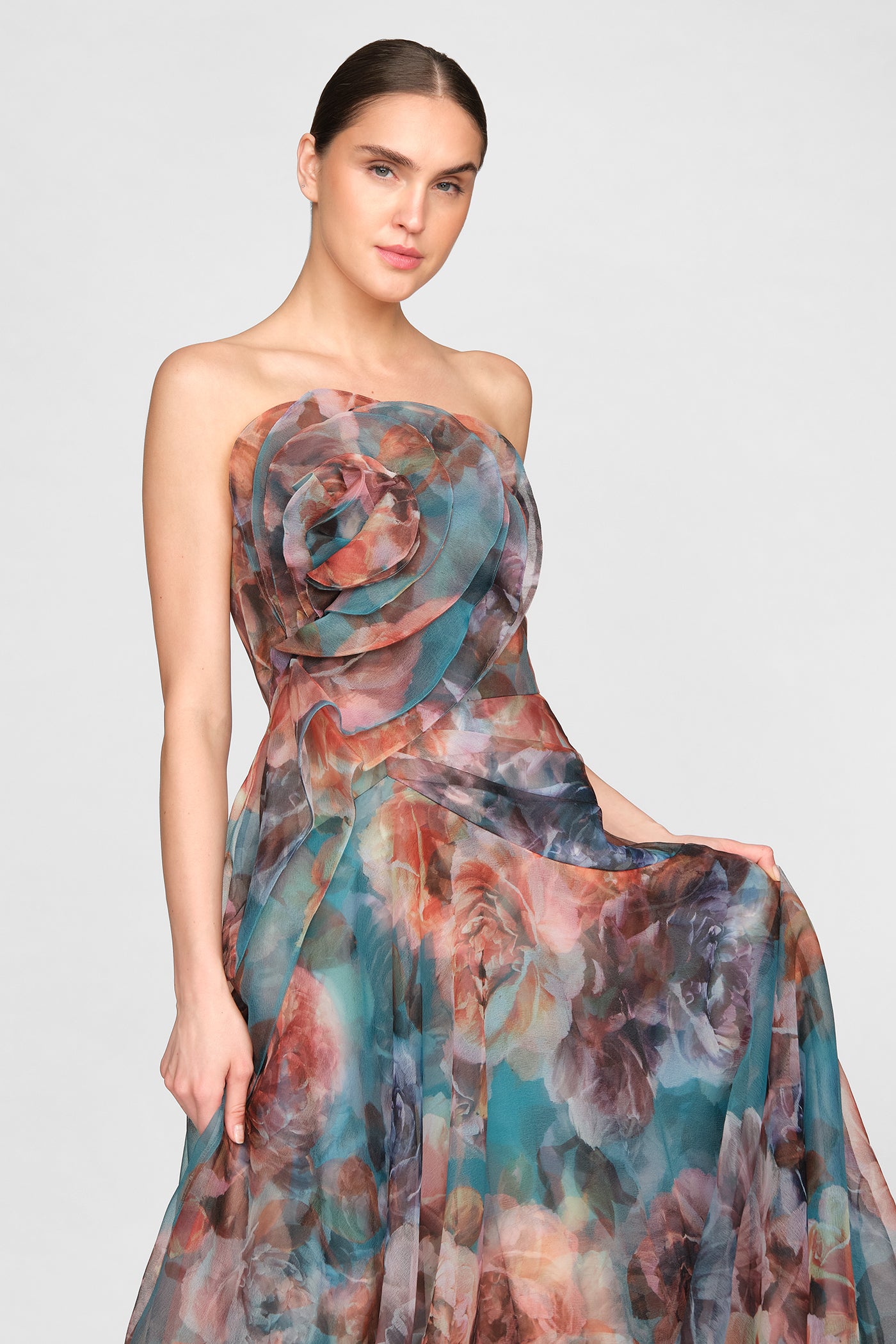 Iona Rosette Draped Gown
