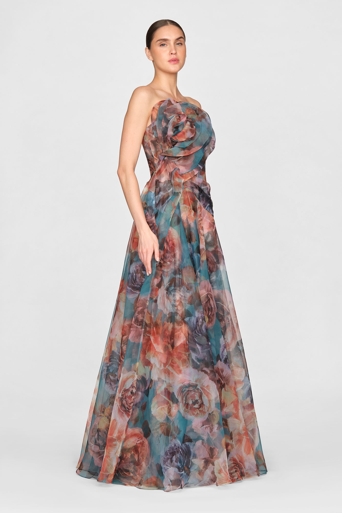Iona Rosette Draped Gown
