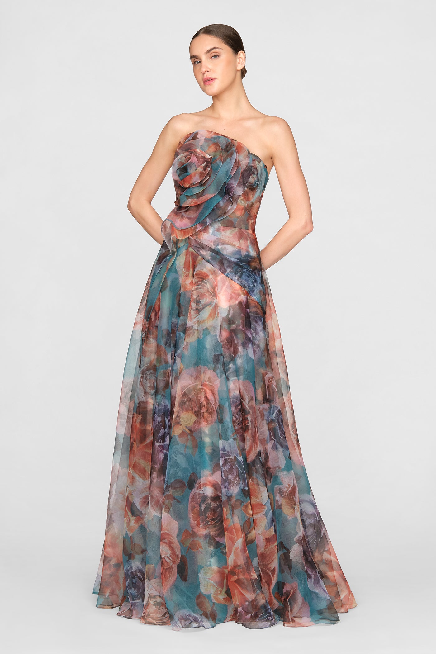 Iona Rosette Draped Gown