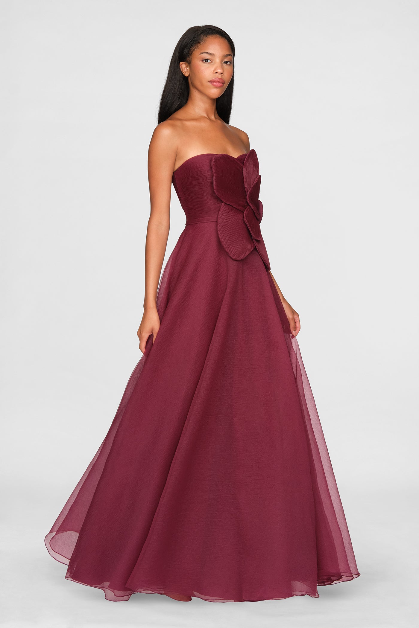 Lyon Pleated Draped Rose Gown